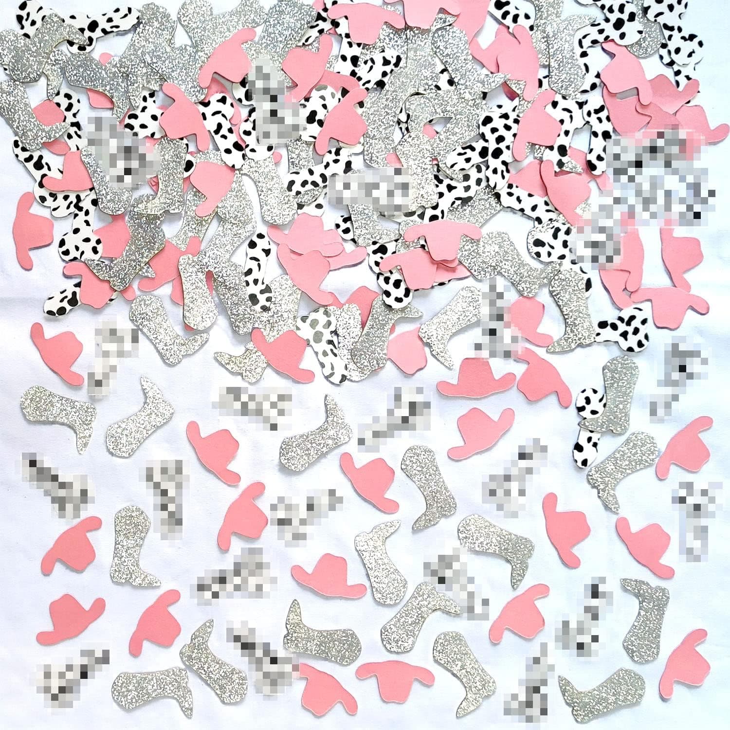 200 Pcs Boot and Cowboy Hat Confetti Nashville Bachelorette Party Confetti Western Cowgirl Bachelorette Confetti Disco Cowgirl Bachelorette Party Confetti