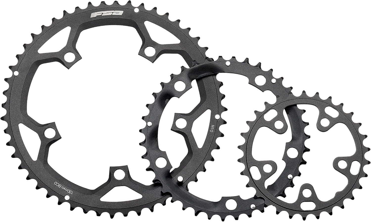 FSA Full Speed Ahead Pro Black Triple 130/74BCD Road Chainring - 130BCD 39T
