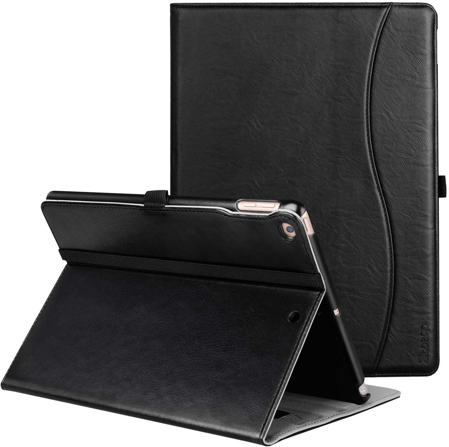 Ztotop Case for iPad 6th/5th Generation 9.7 Inch 2018/2017/iPad Air 2 & 1, Premium PU Leather Business Folding Cover for iPad Air 2nd/1st Gen, Black