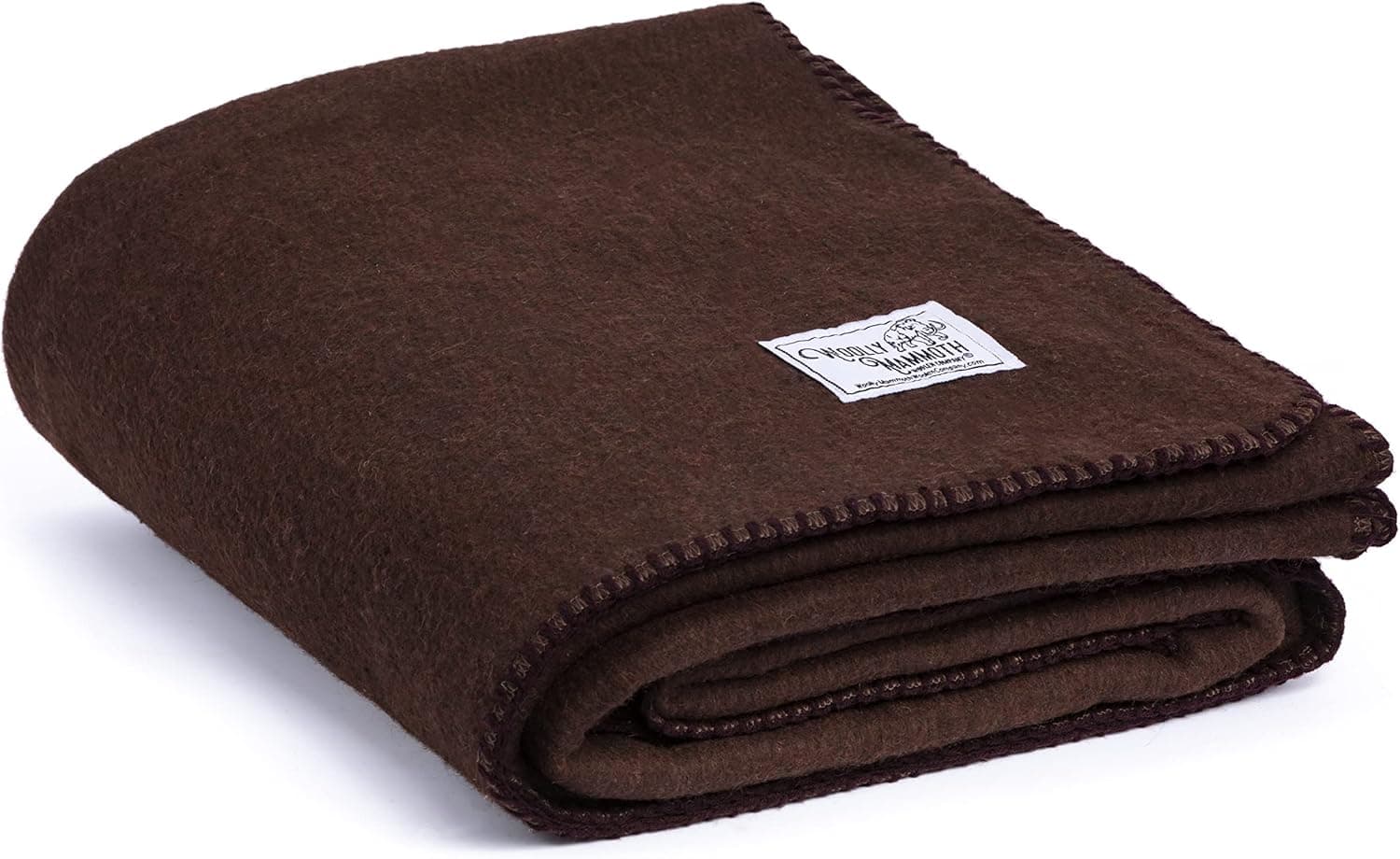 Woolly Mammoth Merino Wool Blanket - Large 66" x 90", 4LBS Camp Blanket | Throw for The Cabin, Cold Weather, Emergency, Dog Camping Gear, Hiking, Survival, Army, Outside, Outdoors – Brown