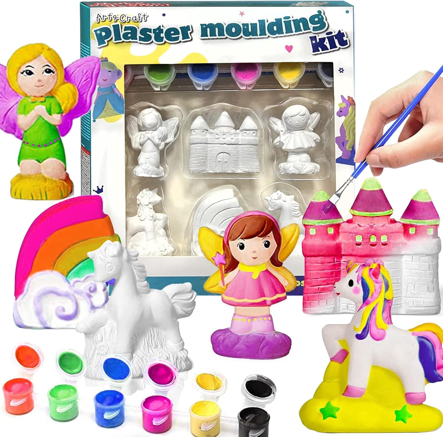 Unicorn Painting Kit Arts and Crafts Set for Kids,Unicorn Toys for Girls Paint Your Own Unicorn DIY Birthday Creativity Gifts for Kids Ages 4-8 Girls Boys(Castle)