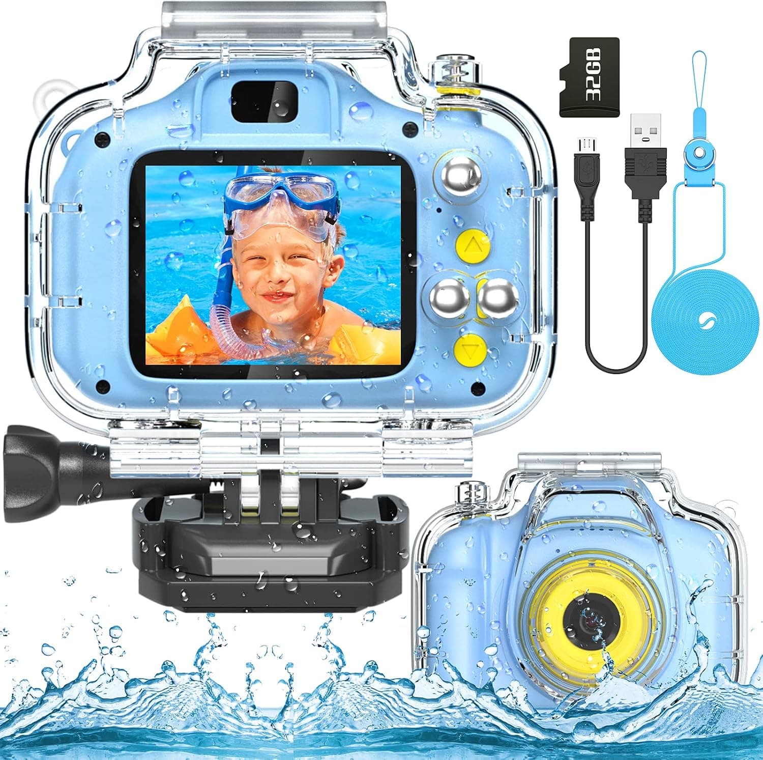 Kids Camera for Boys and Girls, Hopeace ４０𝐌𝐏 ２.４𝐈𝐧𝐜𝐡 𝐃𝐢𝐠𝐢𝐭𝐚𝐥 𝐂𝐚𝐦𝐞𝐫𝐚 for Kids 6-8, Toys Camera Birthday Gift for Kids Age 3-12, Selfie Video Recorder with 32GB SD Card
