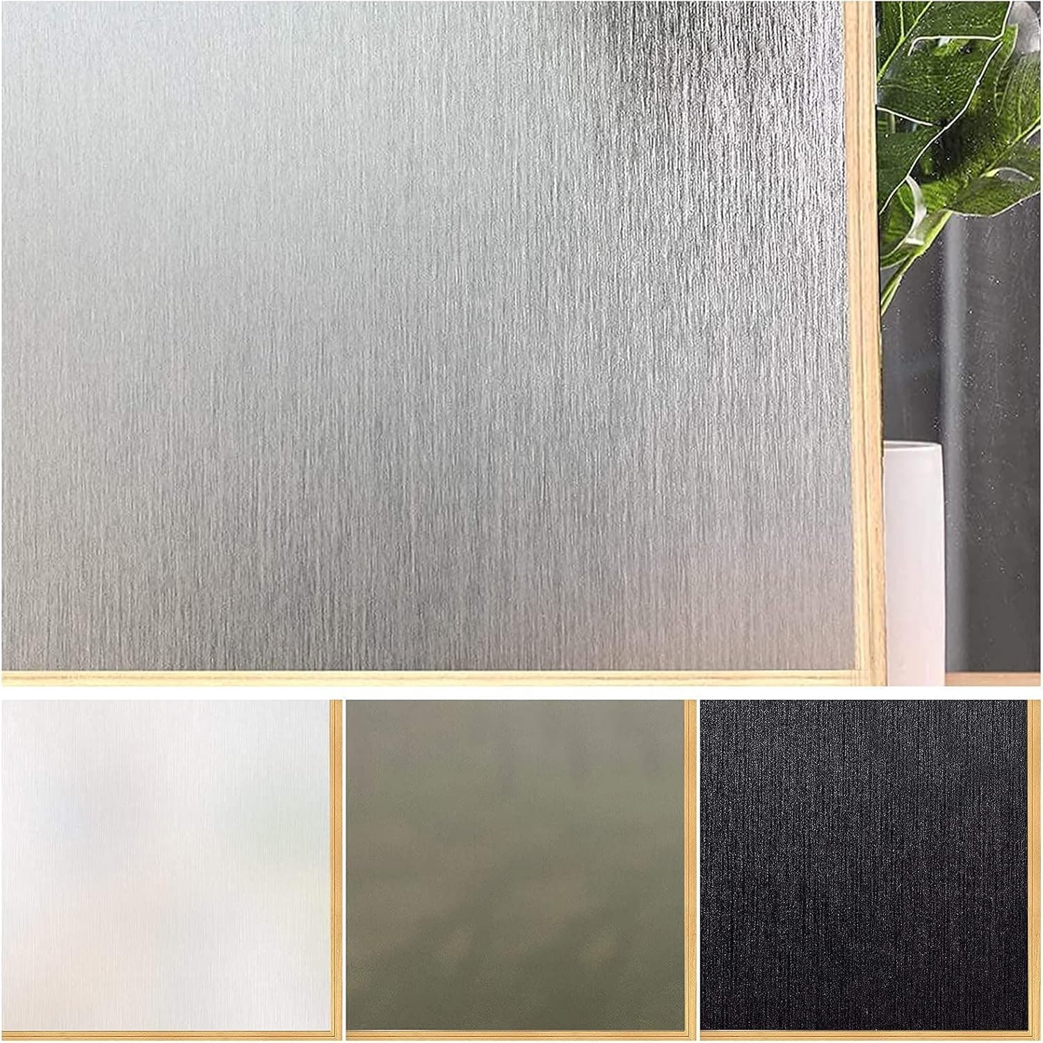 Privacy Window Film No Glue Frosted Glass Sticker for Home Office Static Anti-UV Window Paper Decorative Window Covering for Bathroom,Silver 11.8 x 78.7 Inches