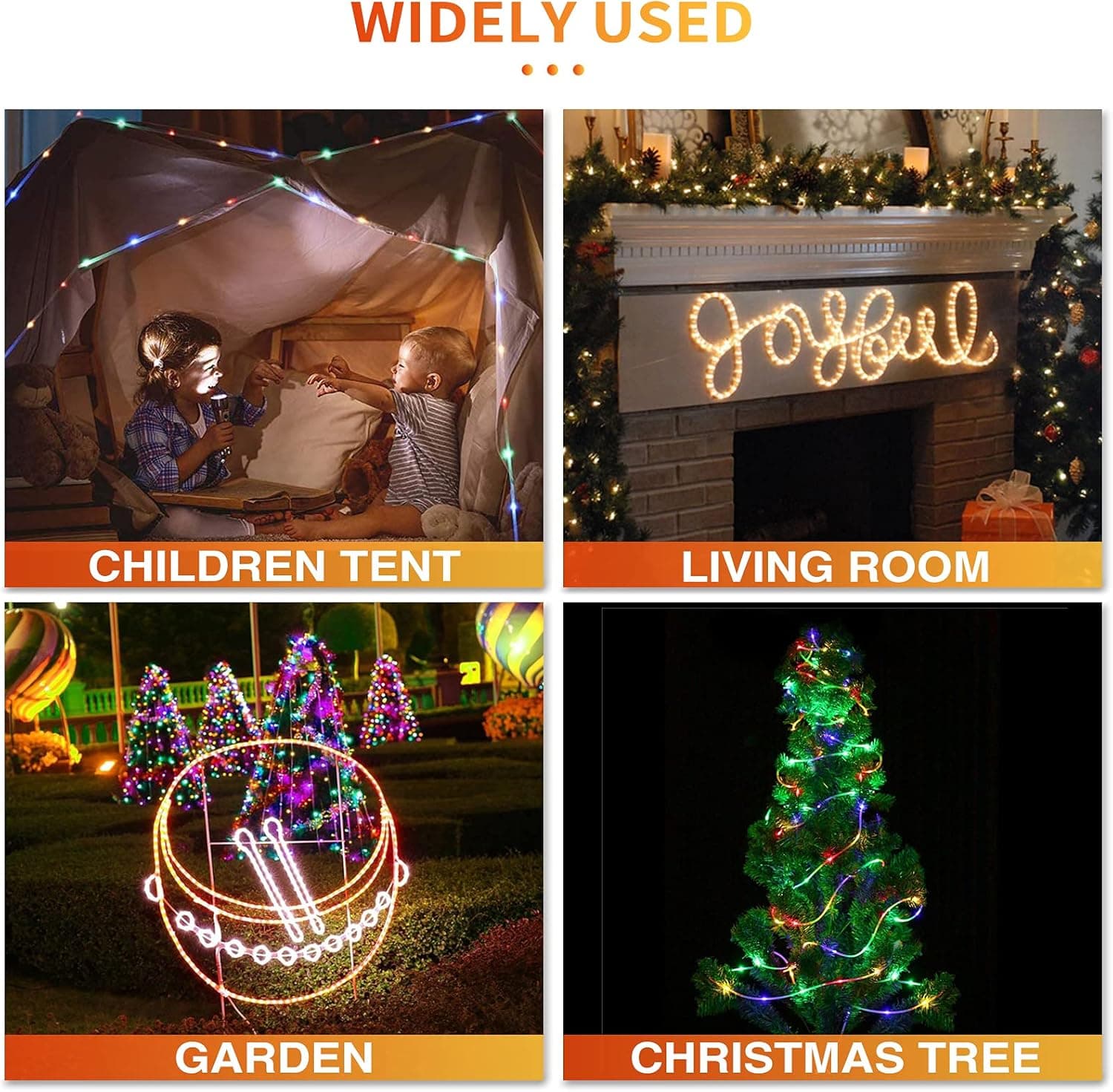 Aufisi Trampoline Lights,Outdoor Led Lights with USB Plug, 16 Light Colors&7 Flashing Modes, 32-Key Remote Control Waterproof String Light for Party Decor