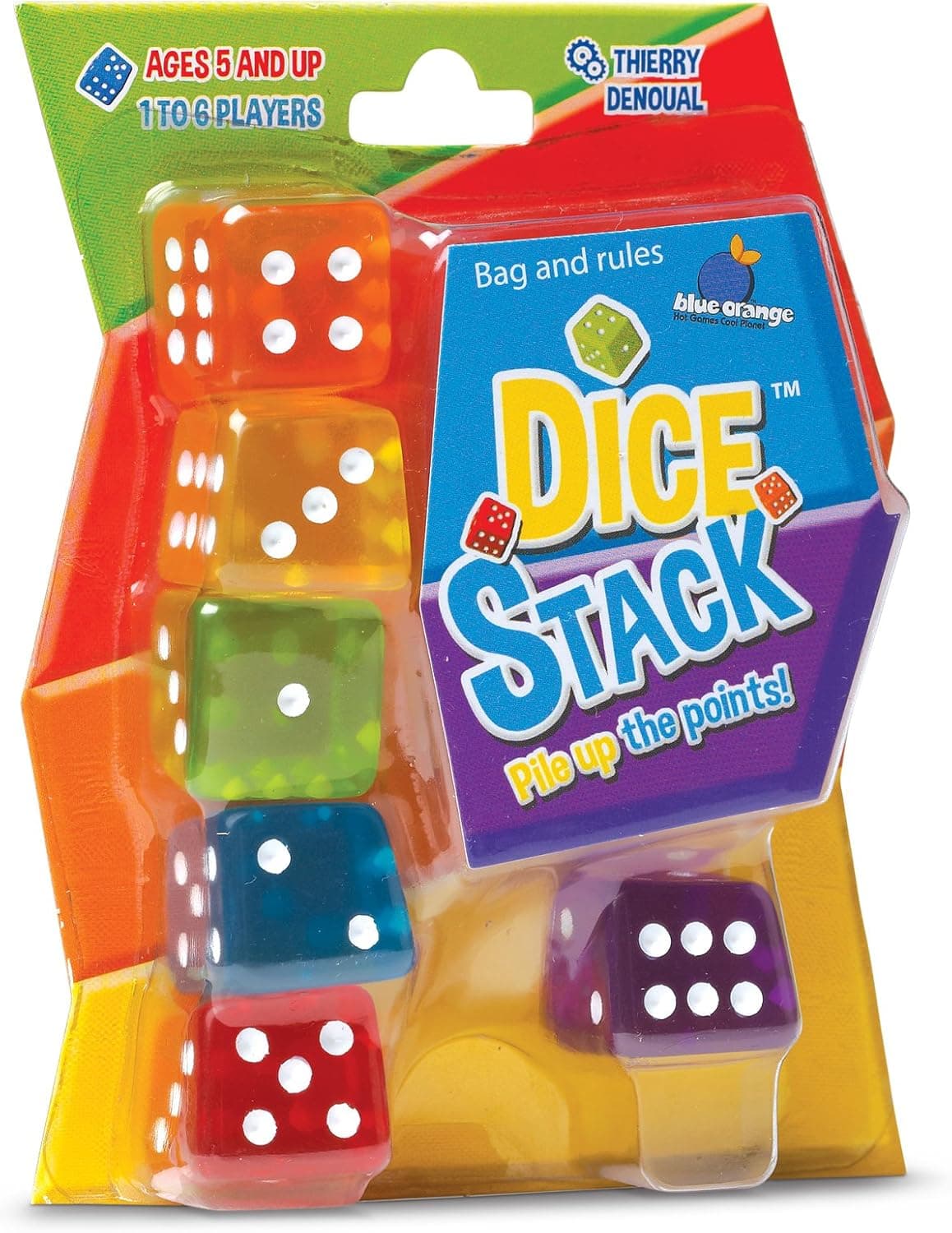 blue orange Dice Stack Game