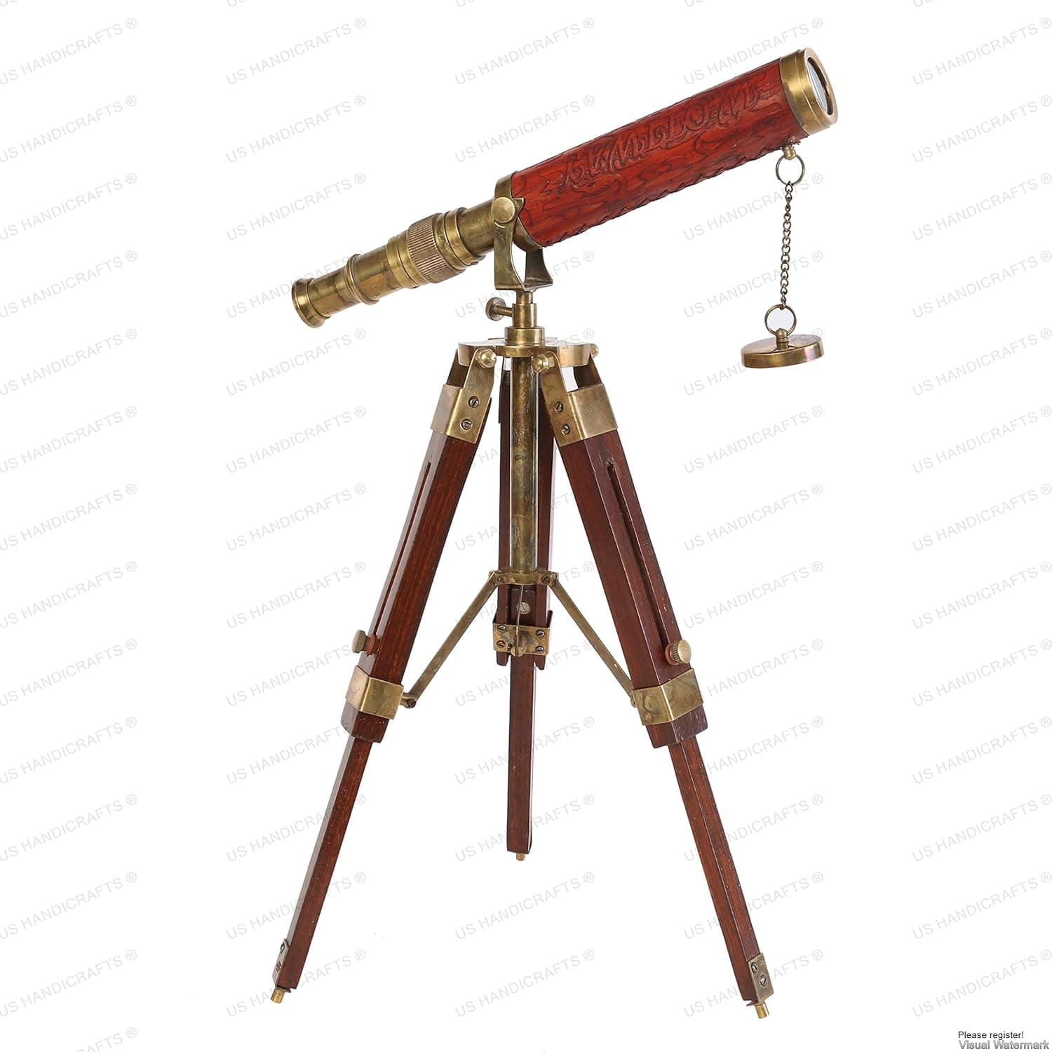 Brass Table Telescope Nautical Desktop Tripod Shiny Brass Collectible Gift Love