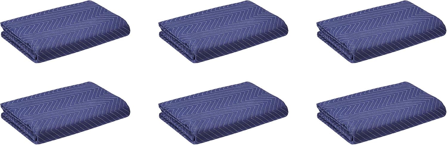 AmazonCommercial Moving Storage -Packing Blanket, 72" x 78", 6-Pack