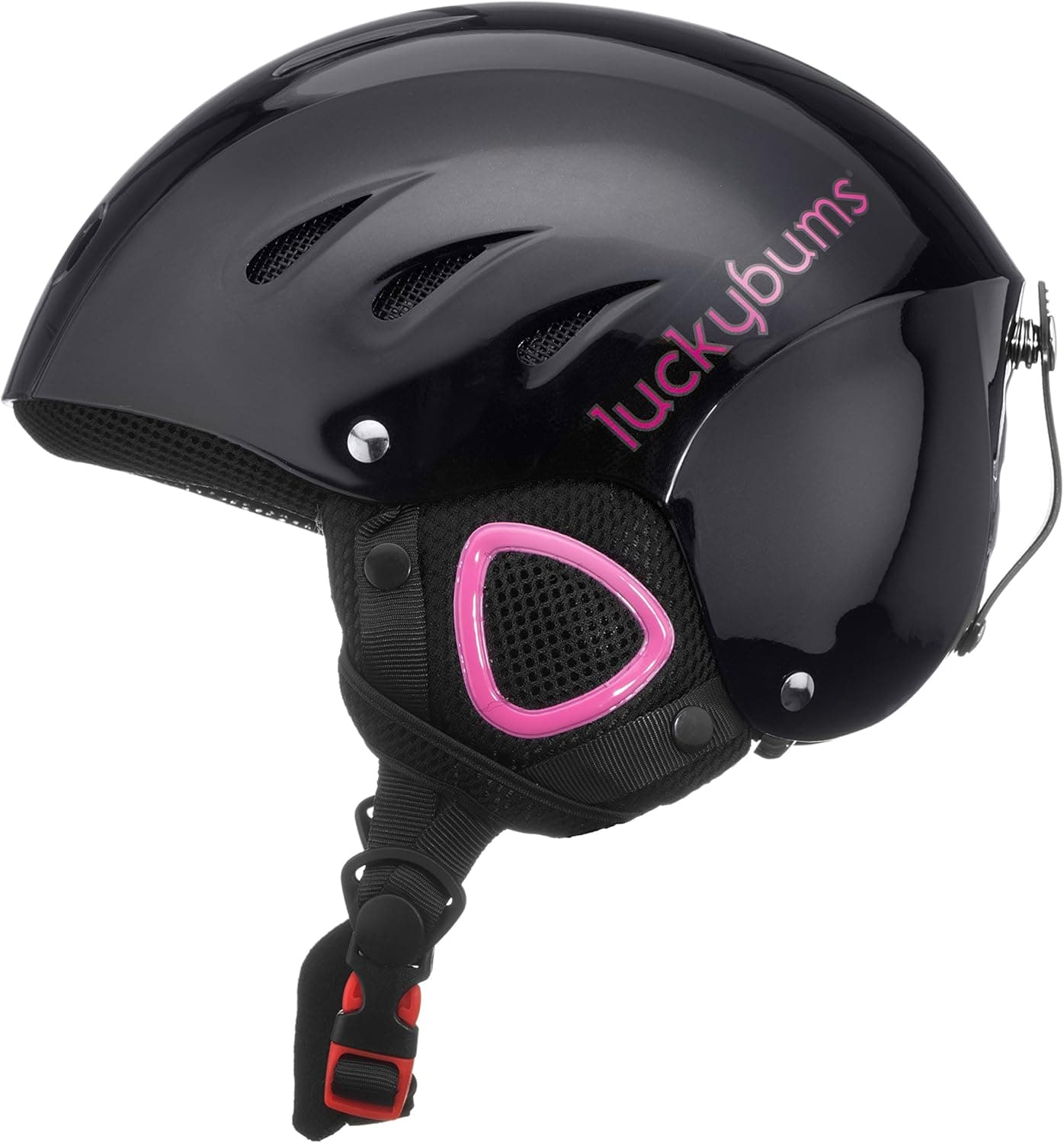 Lucky Bums Adult Snow Ski Helmet, Black with Pink trim, Large