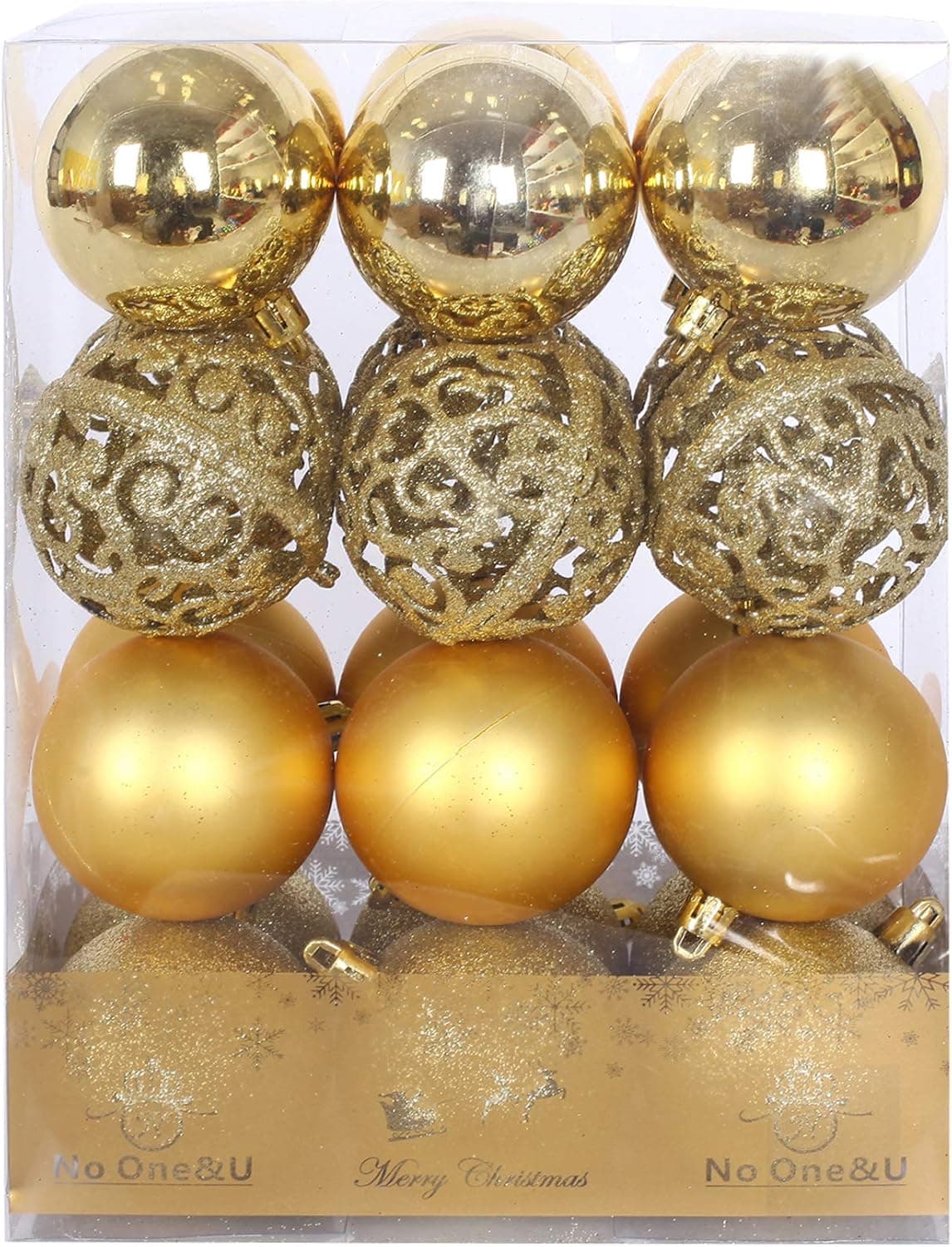 Christmas Balls Ornaments for Xmas Christmas Tree,2.4”*24PC Shatterproof Christmas Tree Decorations Hanging Ball Set for Holiday Wedding Party Decoration