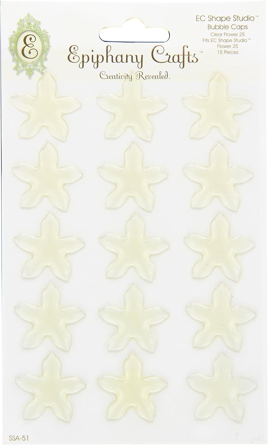 Ephiphany Crafts Clear Bubble Caps-Flower 25, 15/Pkg