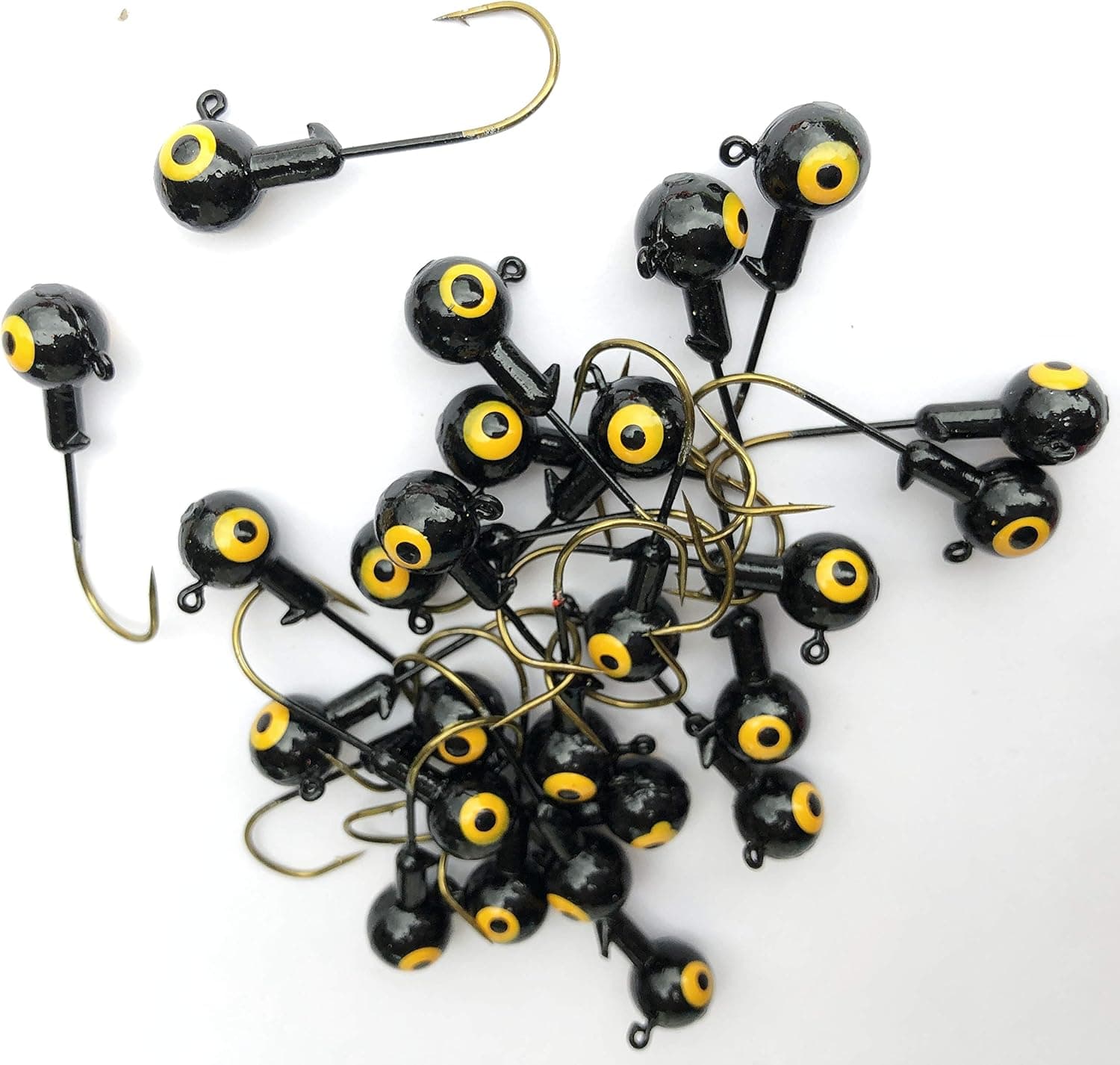 Rudder 50 PCs Jigheads for Fishing 1/32 1/16 1/8 oz Fishing Hooks Crappie Bass Double Eyes