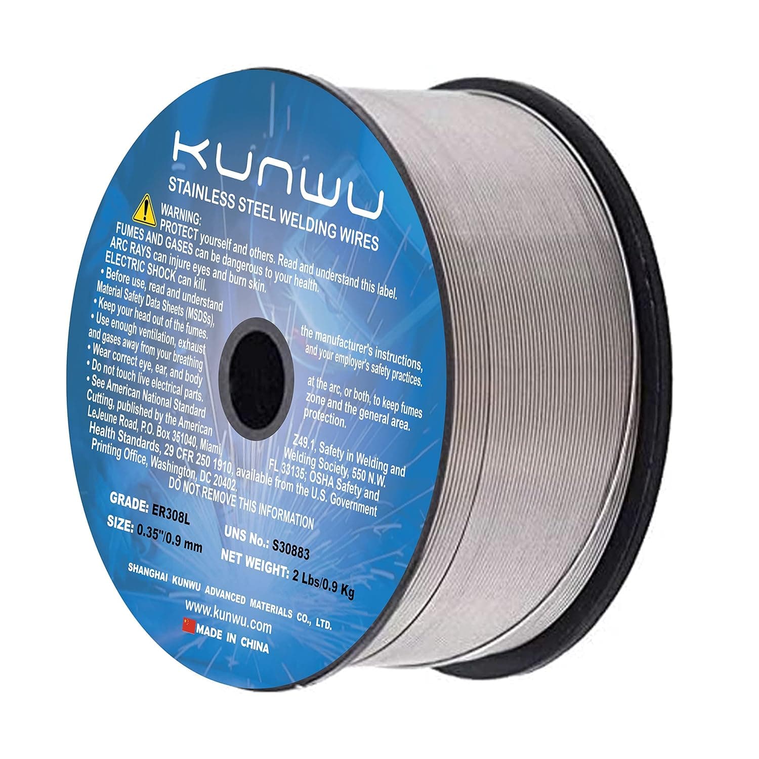 KUNWU ER308L Stainless Steel MIG Welding Wire 0.035" x 2 Lb Spools (1, 0.035 in.)