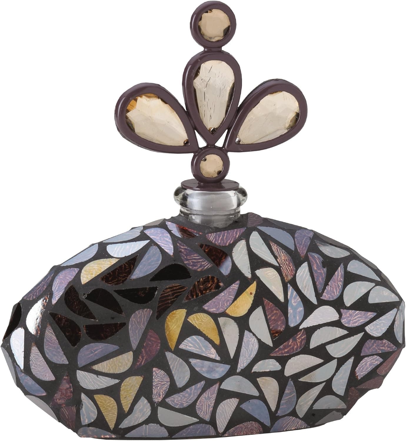 Bombay Glass Mosaic Perfume Bottle with Stopper (4-Inch)