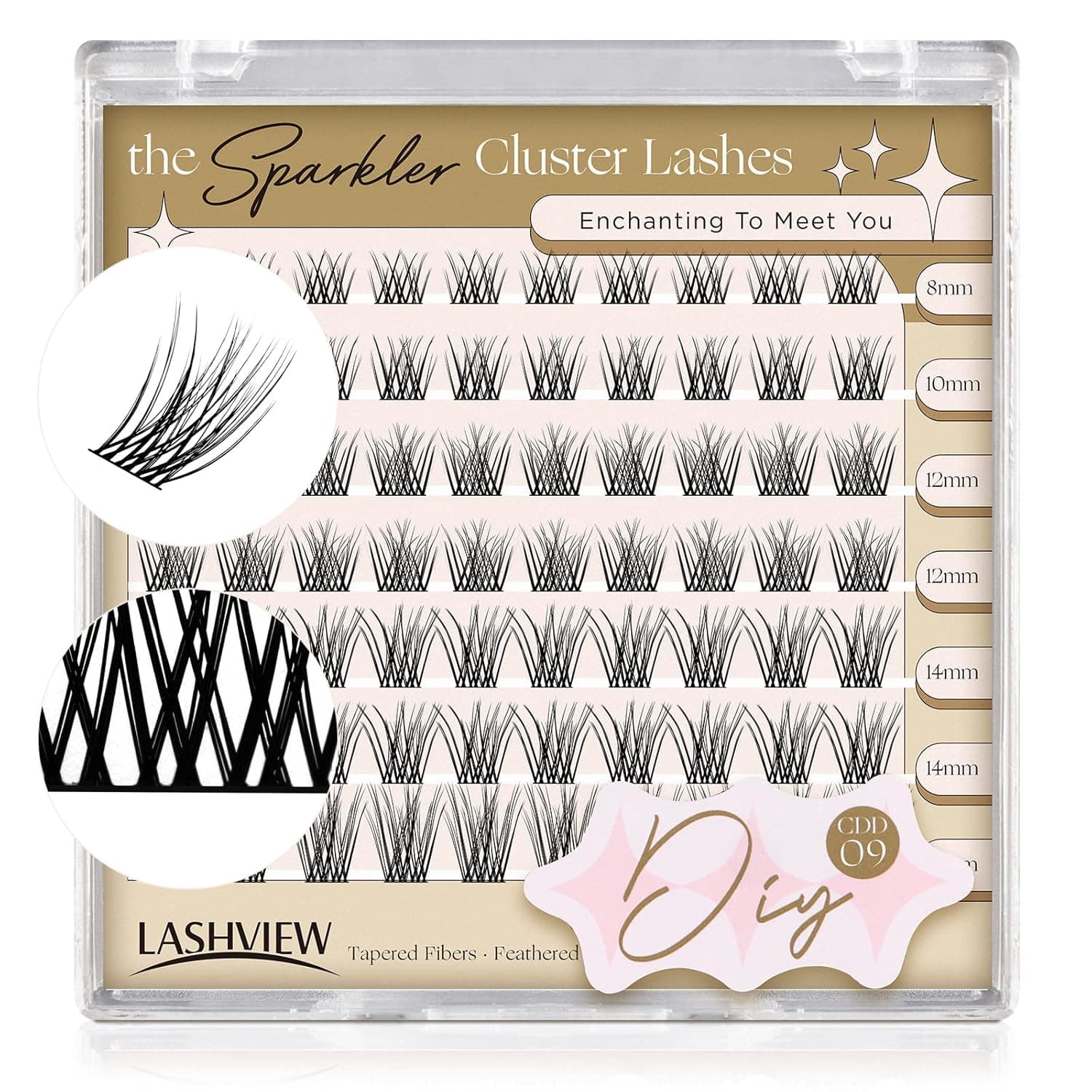 LASHVIEW Cluster Lashes,8-16mm DIY Eyelash Extensions,Cluster Eyelashes for Self-application Individual Lashes at Home,3D Rapid Soft and Lightweight-Style CDD09