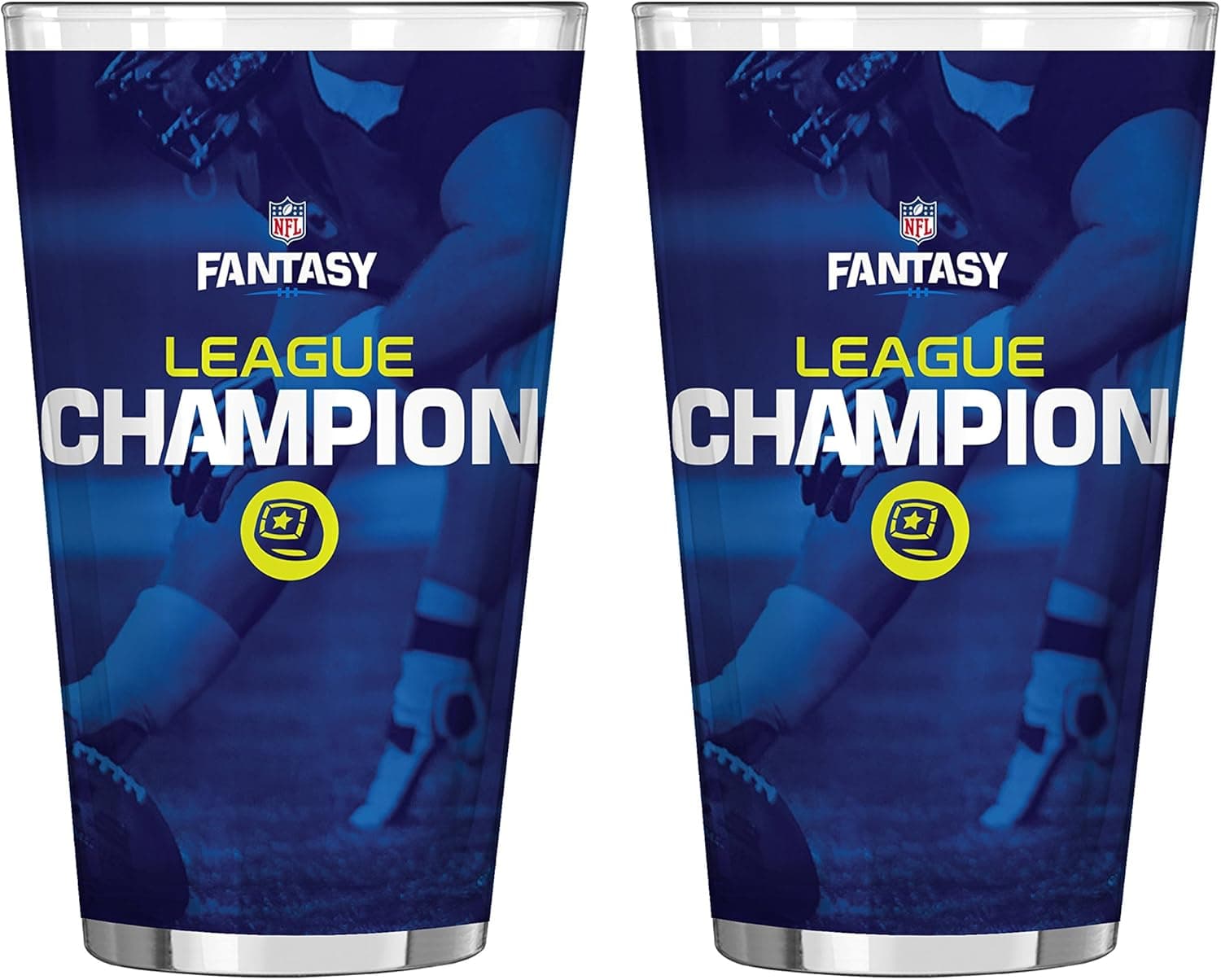 Boelter Brands NFL Fantasy Football Sublimated Pint, 16-Ounce, 2-Pack