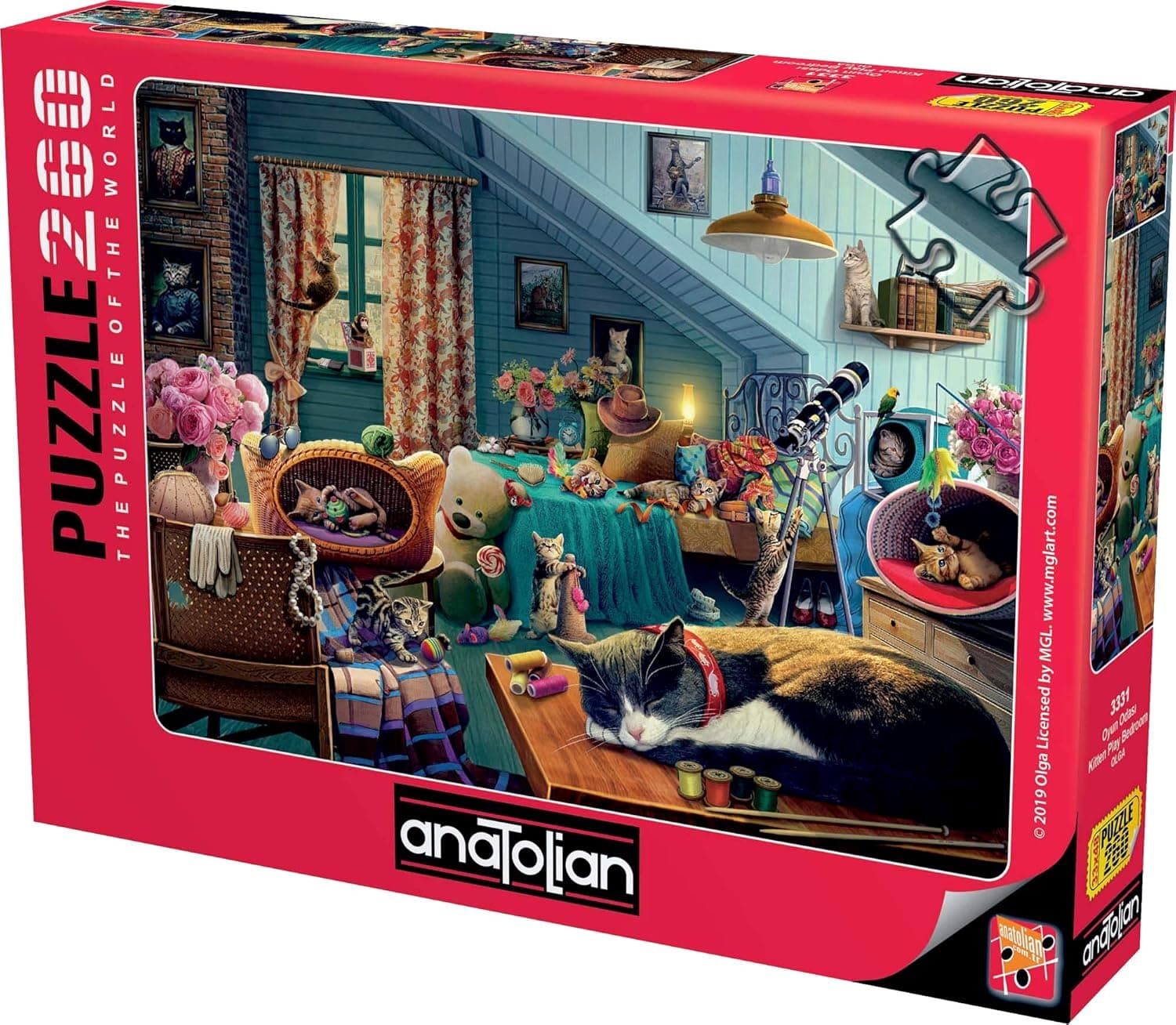 Anatolian Puzzle - Kitten Play Bedroom, 260 Piece Jigsaw Puzzle, 3331, Multicolor