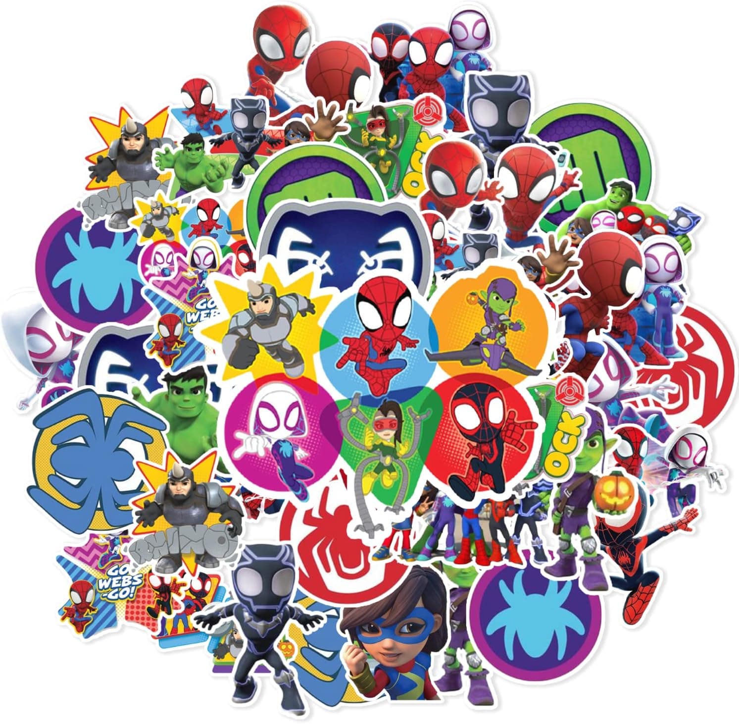 Movie Super Hero Stickers, 50 PCS Cool Super Hero Stickers, Hero Vinyl Waterproof Stickers, for Water Bottle Laptop Luggage Phone Guitar Bike for Kids