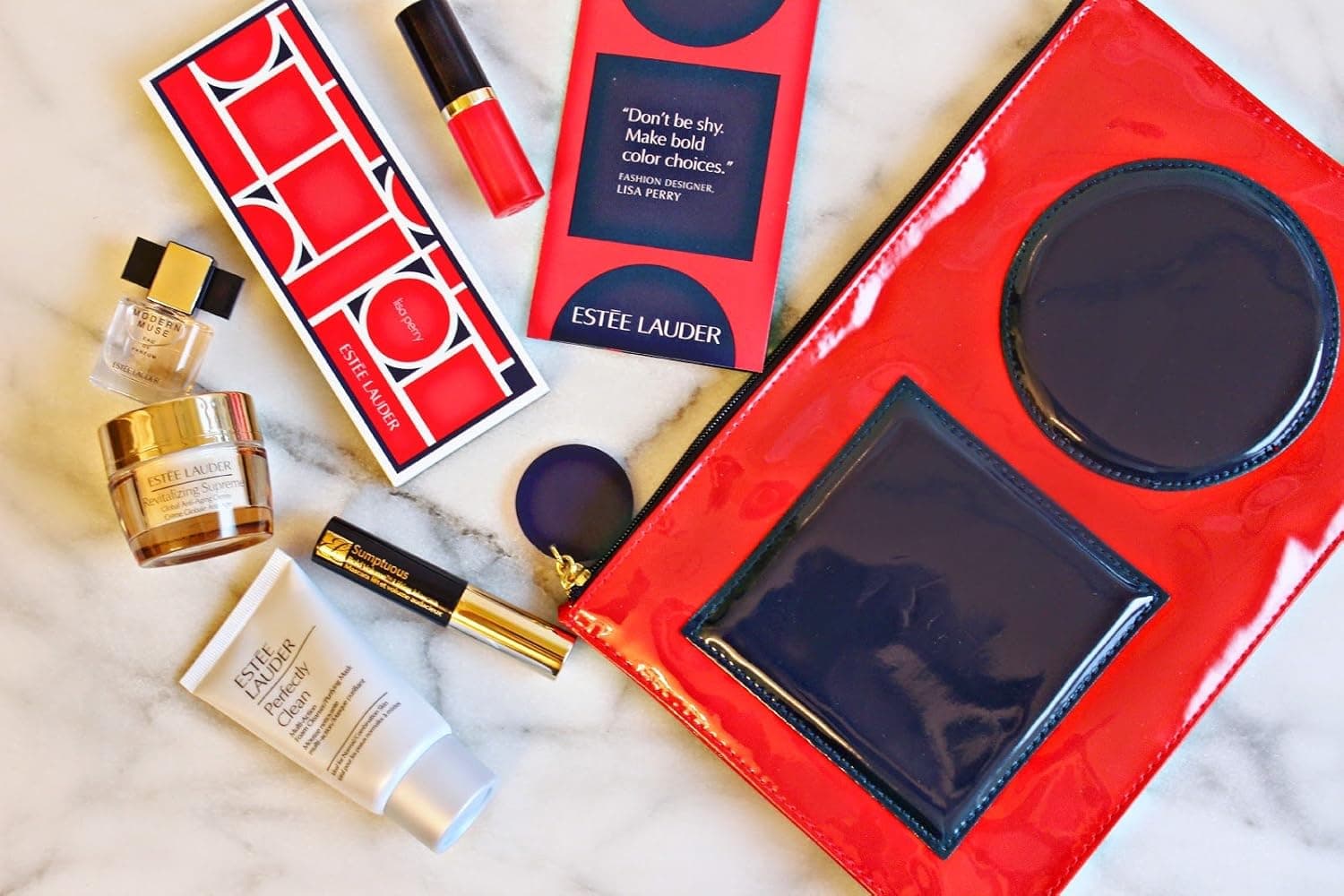 NEW Estee Lauder 2015 7 Pcs Skincare Makeup Gift Set $125+ Value with Cosmetic Bag