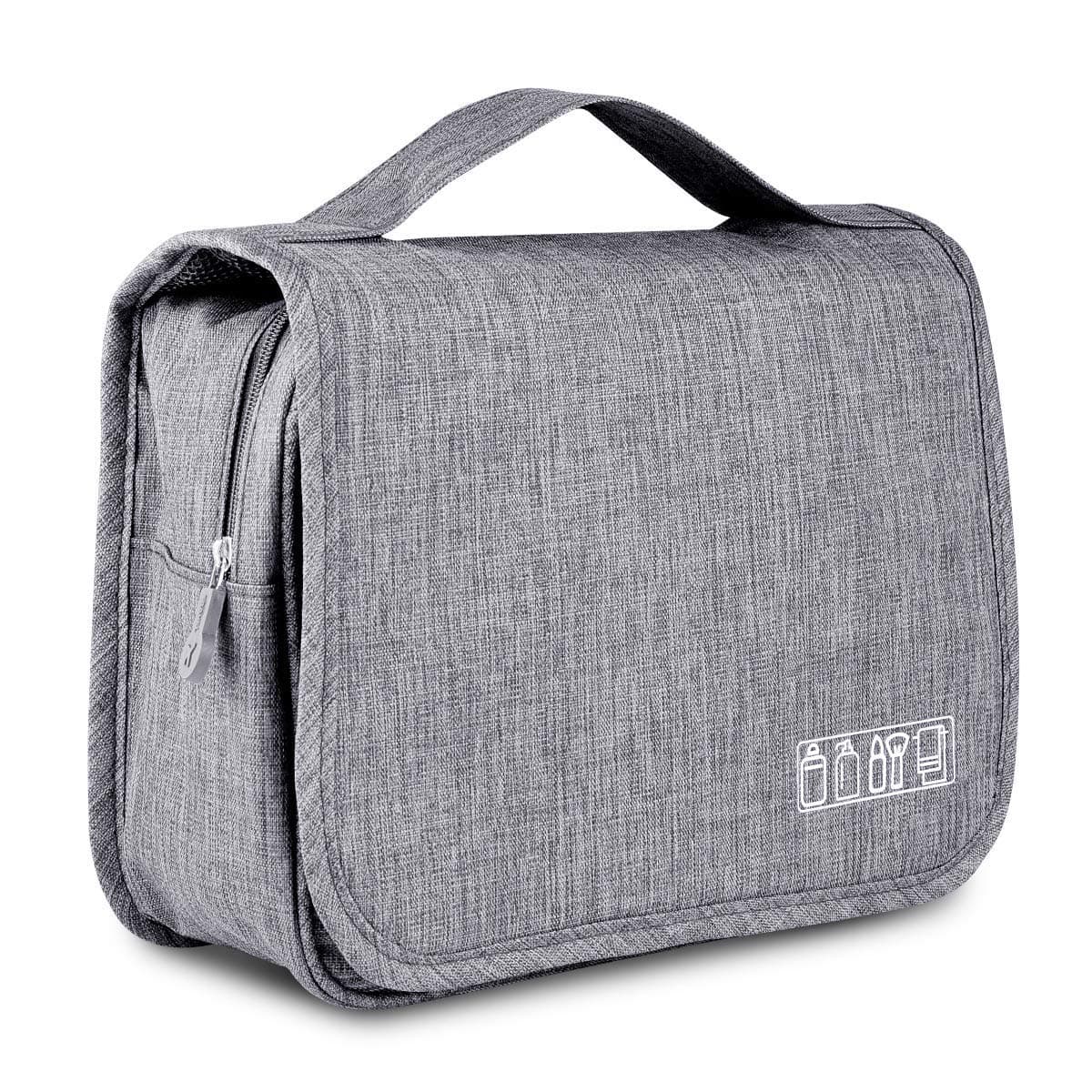 Ceephouge Hanging Travel Toiletry Bag, Bathroom Shower Bags Foldable Toiletries Tote for Men Women Water Resistant Dopp Kit Organizer (Gray)