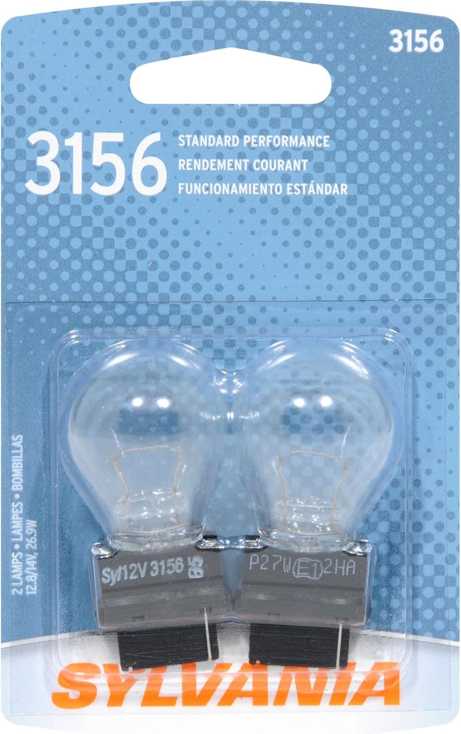 SYLVANIA 3156 Basic Miniature Bulb, (Contains 2 Bulbs) (3156.BP2)