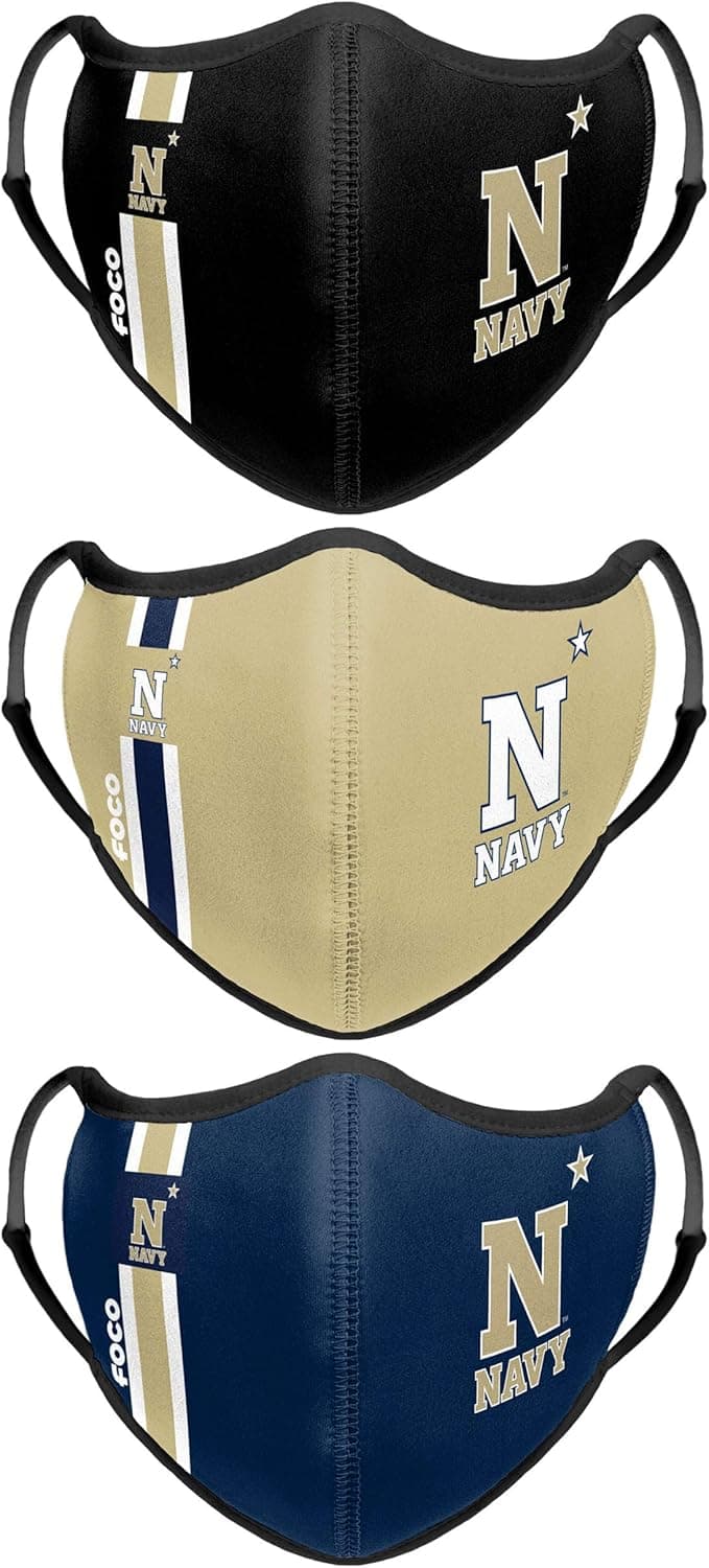 Navy Midshipmen NCAA Face 3 Pack Face Cover