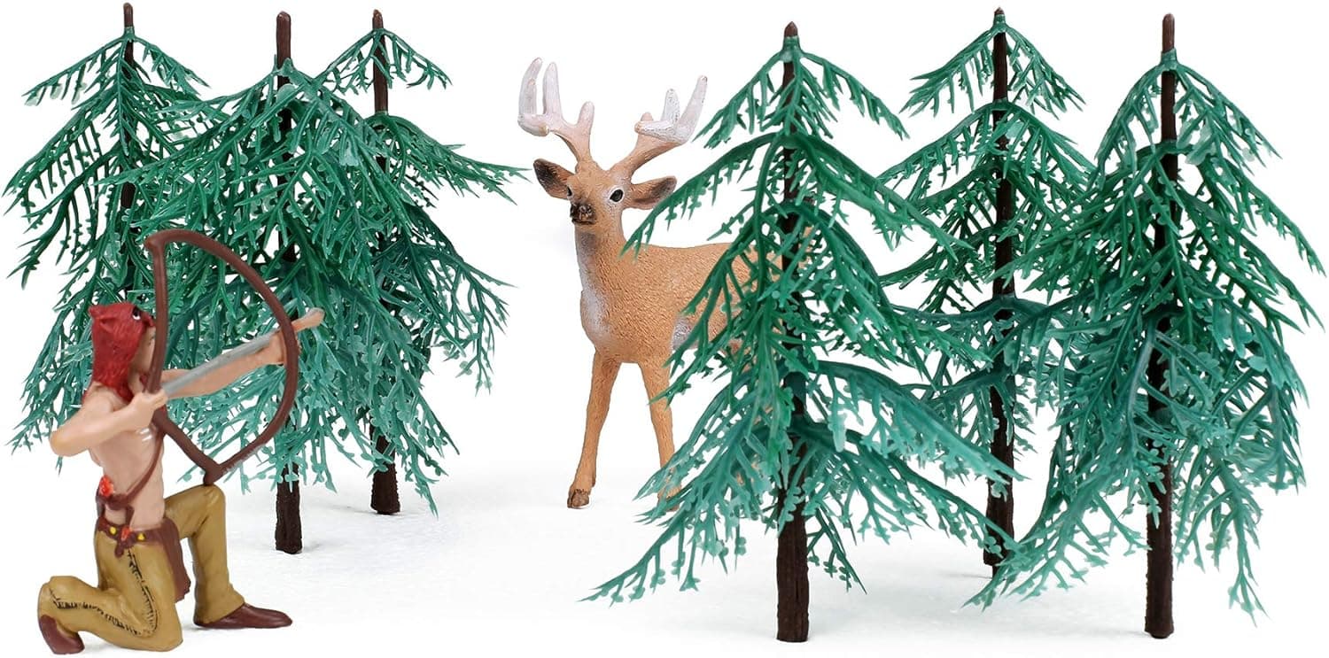 Deer Hunting Cake Toppers with Evergreen Trees