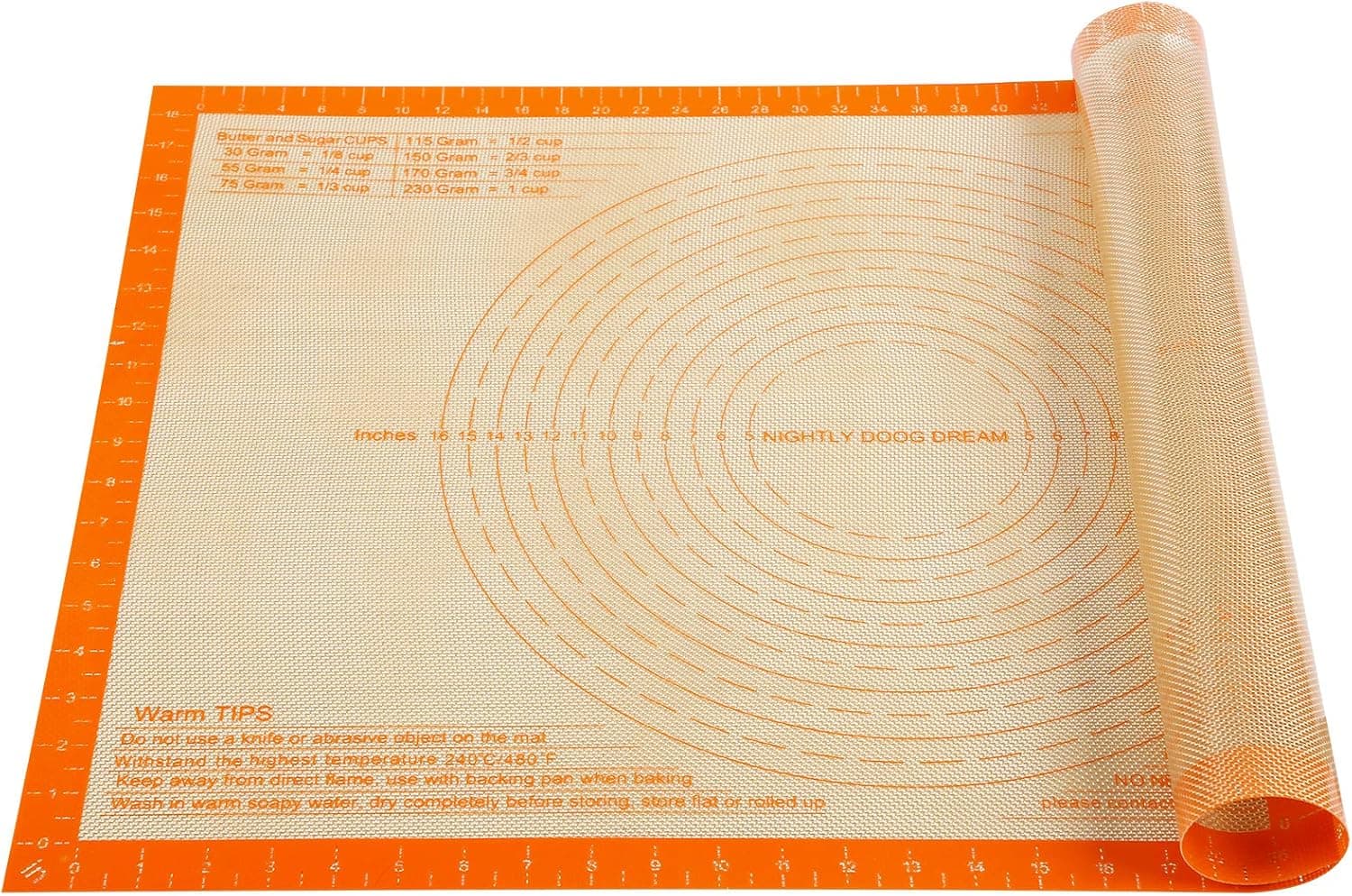 Silicone Pastry Mat Extra Large Baking Mat 26 x 16 Inch with Measurements, Perfect for Counter Mat, Dough Rolling Mat, Oven Liner, Fondant Mat, Pie Crust Mat