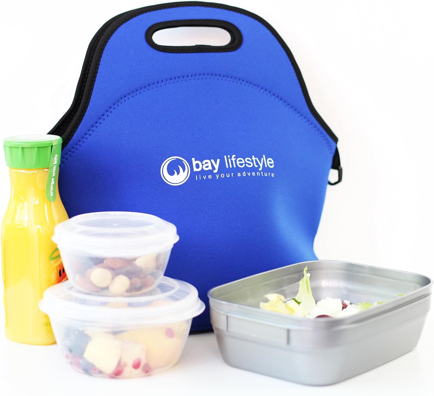 Neoprene Lunch Bag - Large (6 x 12 x 12) Bright Blue