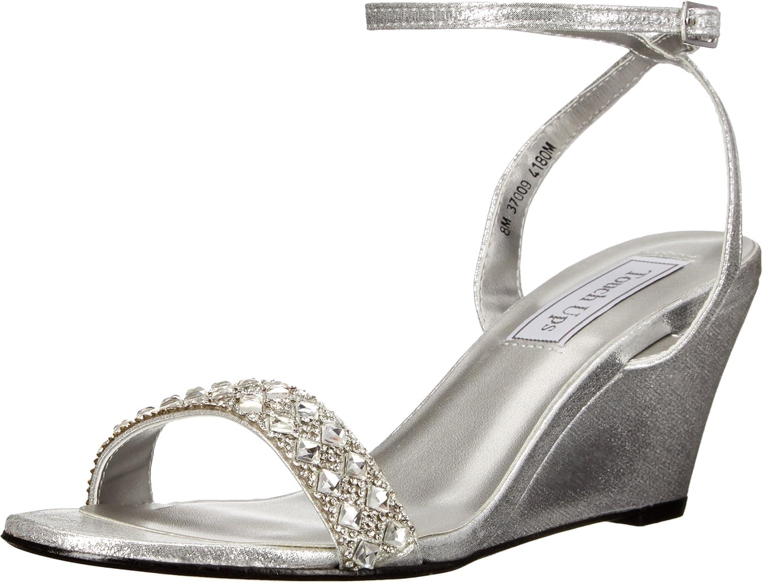 Touch Ups Women's Carter Wedge Sandal, Silver, 8.5 M US