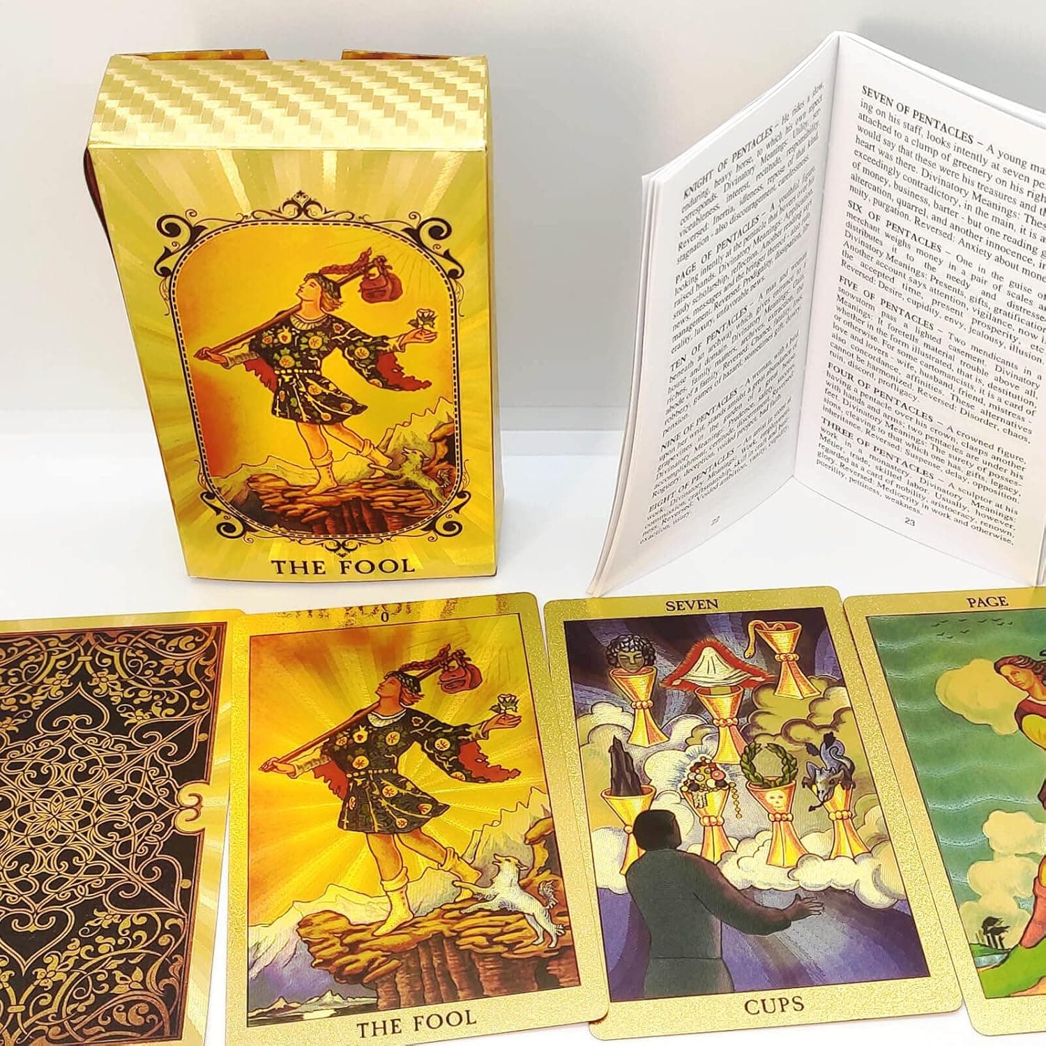 LINSINA Tarot Cards for Beginners,Tarot Deck Cards with Guidebook,78 Pcs Tarot Cards Set,Fortune Telling Game Cards Deck for Lover (Style 1)