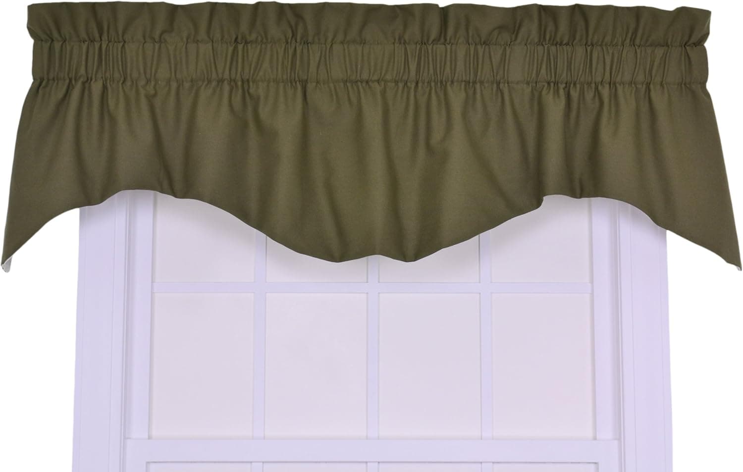 Logan Solid Color M Valence Window Curtain, Green