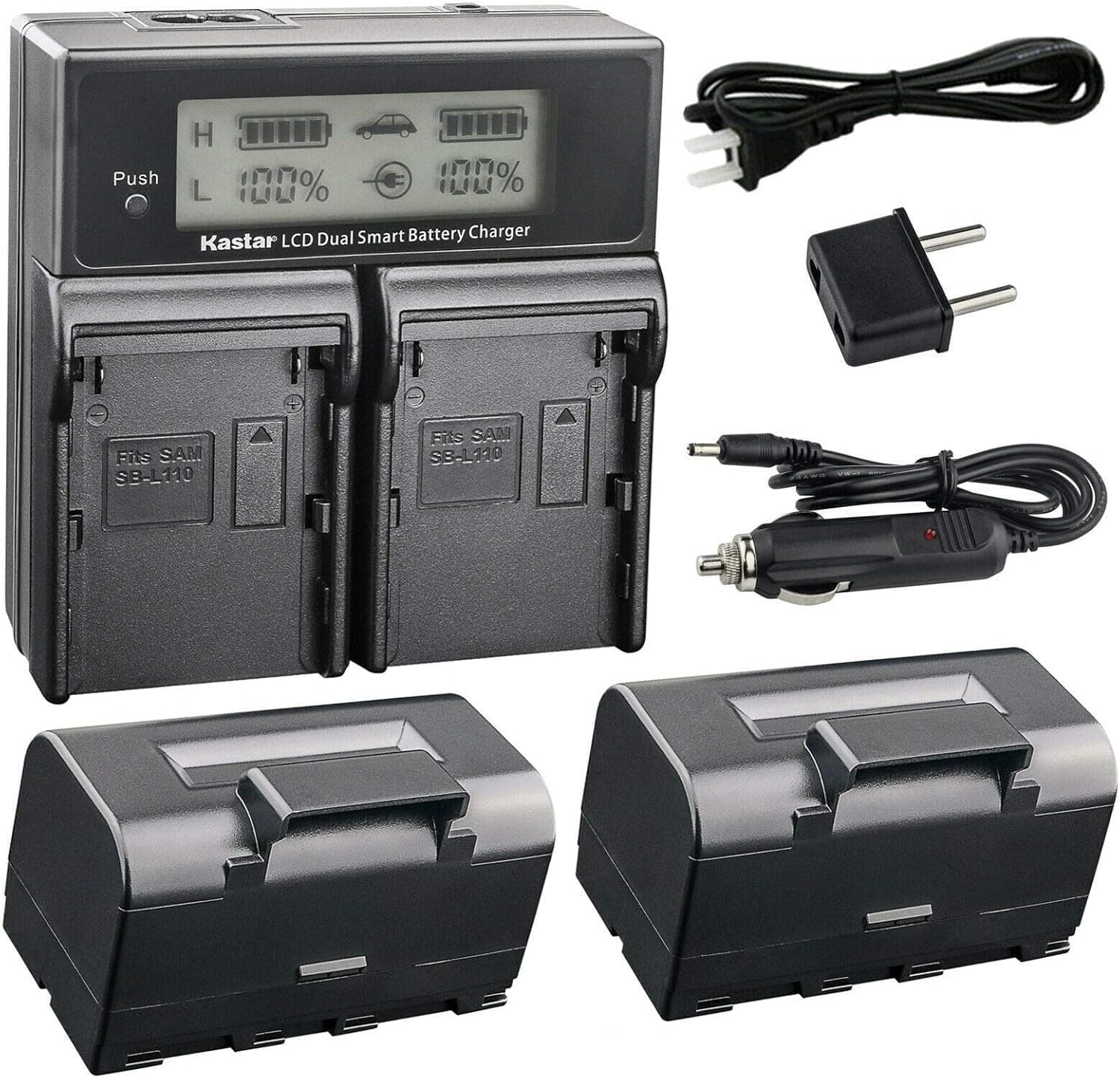Kastar Battery 2 Pack and LCD Dual Fast Charger for Topcon BT-65Q, Topcon BC-30 BC-30D BT-30, Topcon Total Stations FC-200 FC-2200 FC-2500 GPT-7000i GTS-750 GTS-751 GPT-7500 GTS-900 GPT-9000