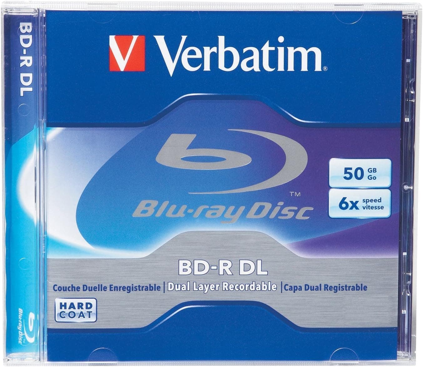 Verbatim 96911 50 GB 6x Blu-ray Double-Layer Recordable Disc BD-R DL, 1-Disc Jewel Case (Discontinued by Manufacturer)