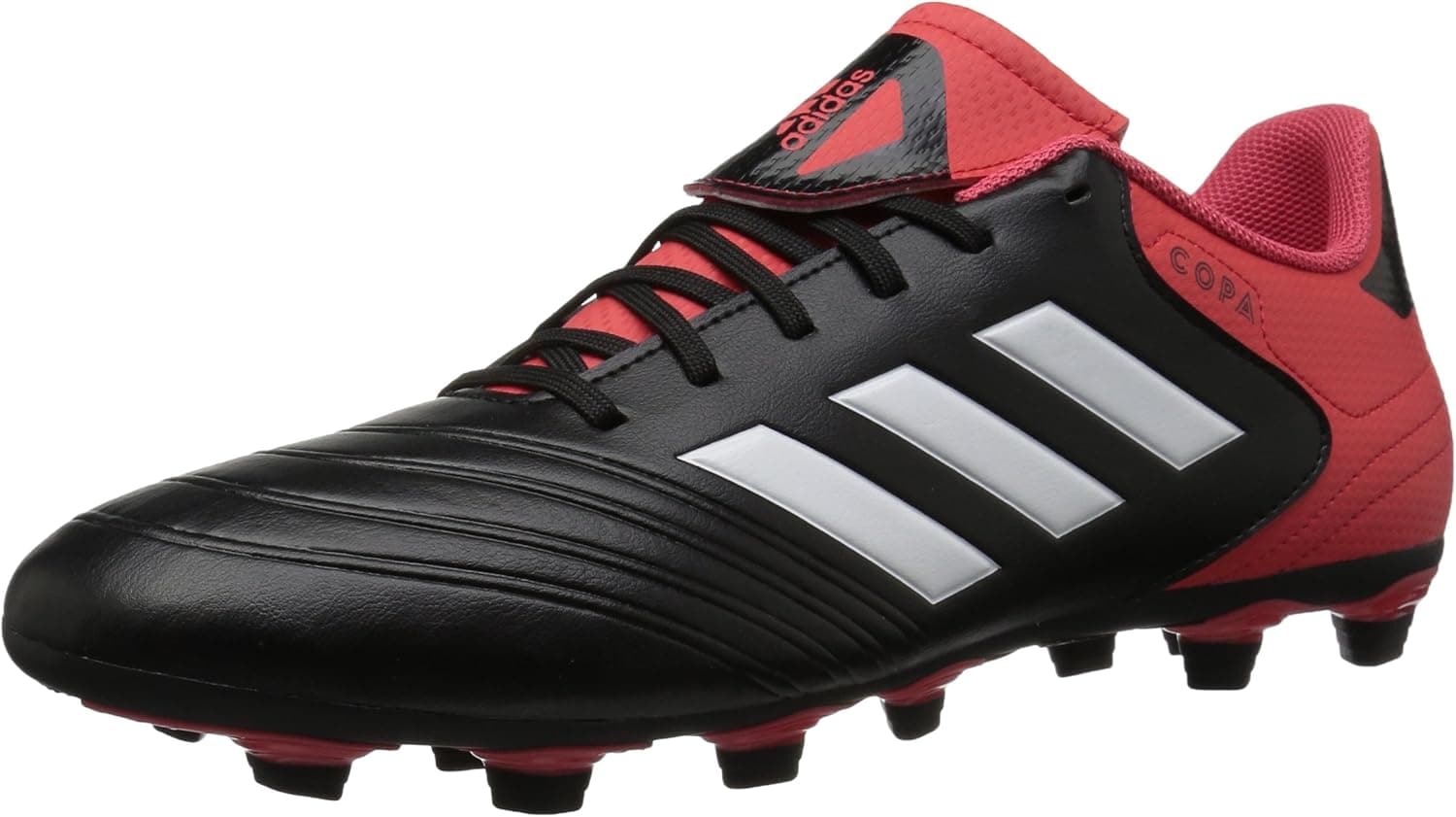 adidas Men's COPA 18.4 FxG Soccer Shoe, core Black/White/Real Coral, 13.5 M US
