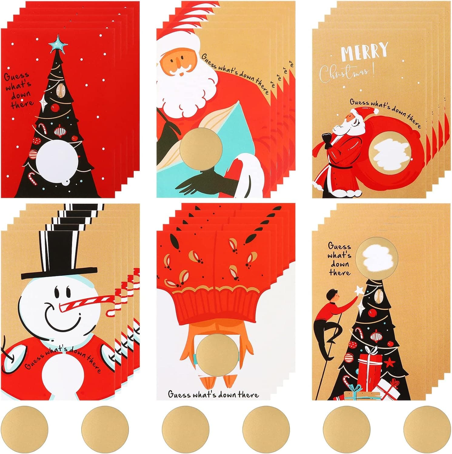270 Set of Christmas Scratch Off Cards Holiday Blank Present 120 Christmas DIY Scratch Off Cards and 150 Scratch Off Stickers Xmas Blank Holiday Lottery Cards Christmas Party Favors Games Supplies
