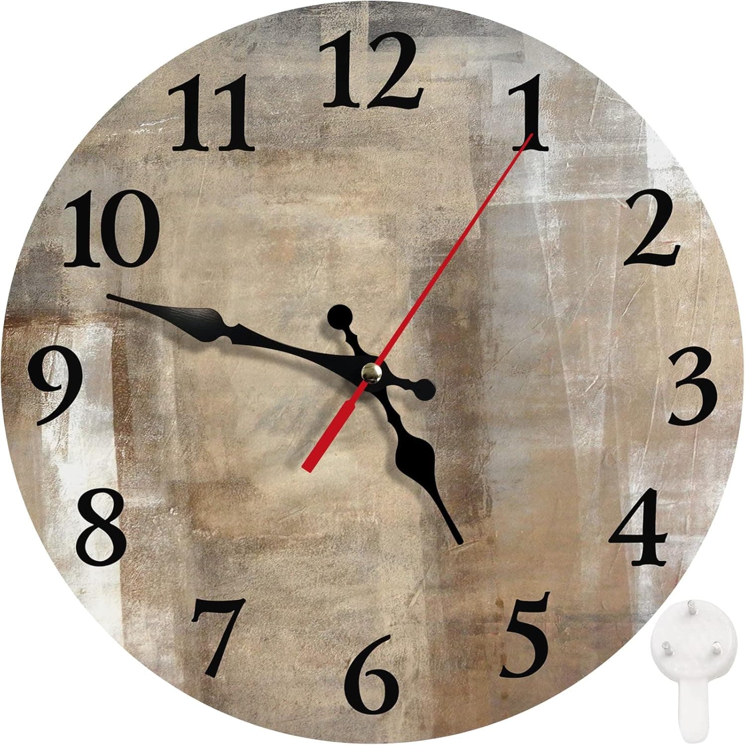 Wall Clock, Round Silent Non Ticking Clock 12 Inch, Home Decor for Living Room, Bathroom, Bedroom, Kitchen, Office or School