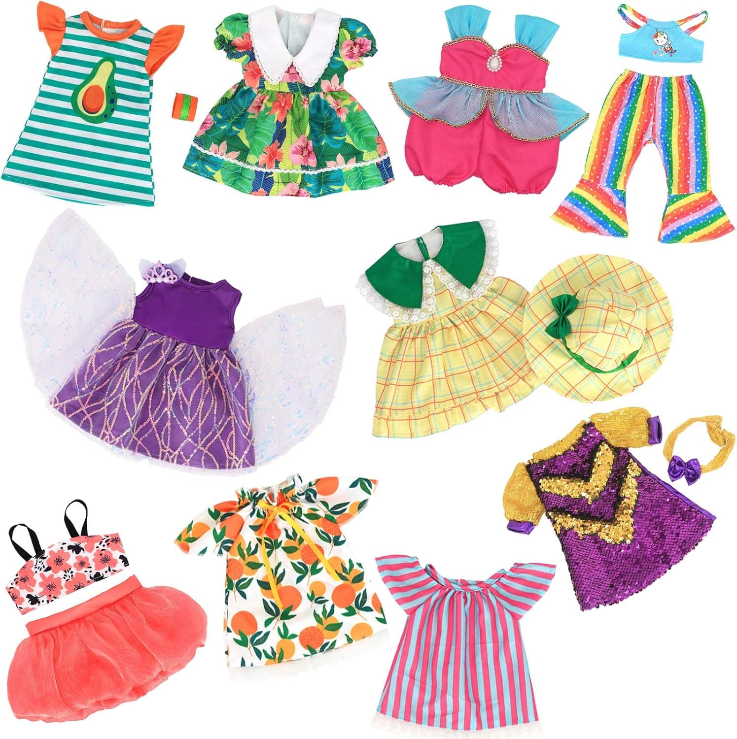 XADP 10 Sets 18" Doll Clothes Outfits Gift for Girl Doll Clothes and Accessories, and Other 18" Dolls