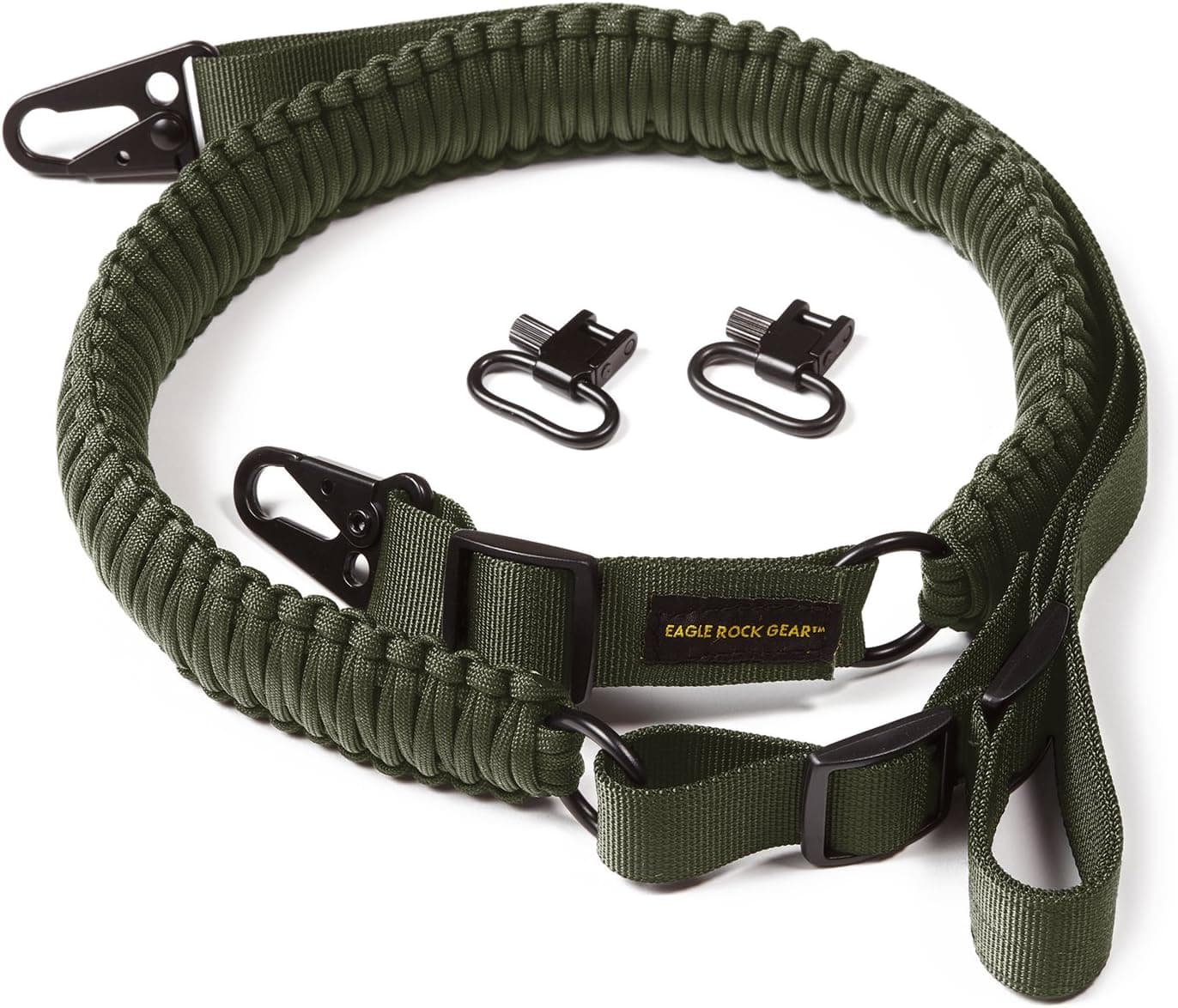 Eagle Rock Gear 550 Paracord 2 Point Gun Sling for Rifles, Shotguns, Crossbows, Airsoft, with Easy Adjustable Strap, HK Clips, Swivels, US Patented Design