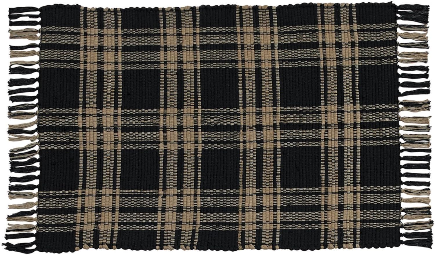Park Designs Sturbridge Rag Rug 24X42 Black, 24" x 42"