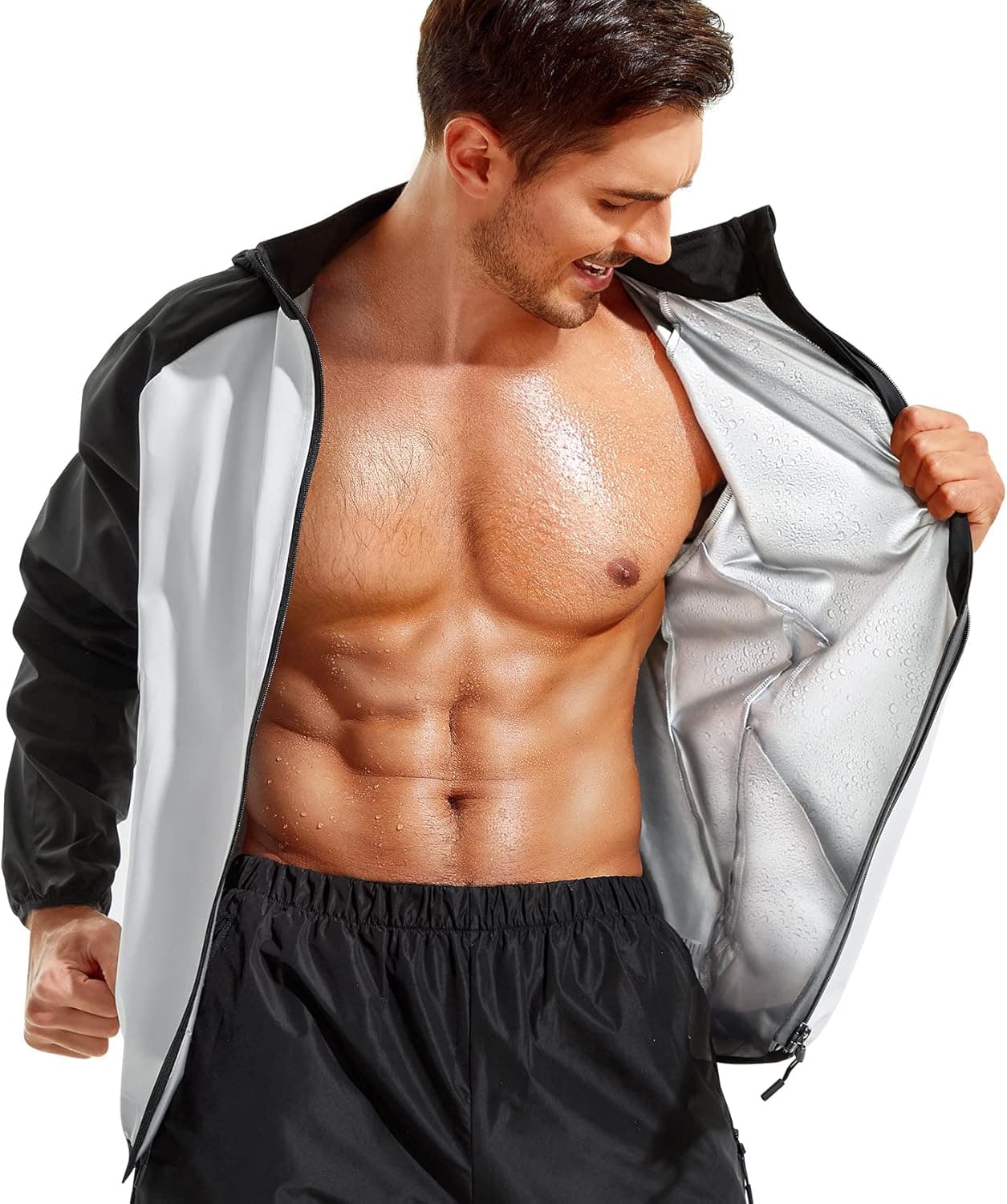 Wonderience Sauna Suit for Women Sweat Jacket Long Sleeves Fashion Hoodie Shirt for Women Sports Workout