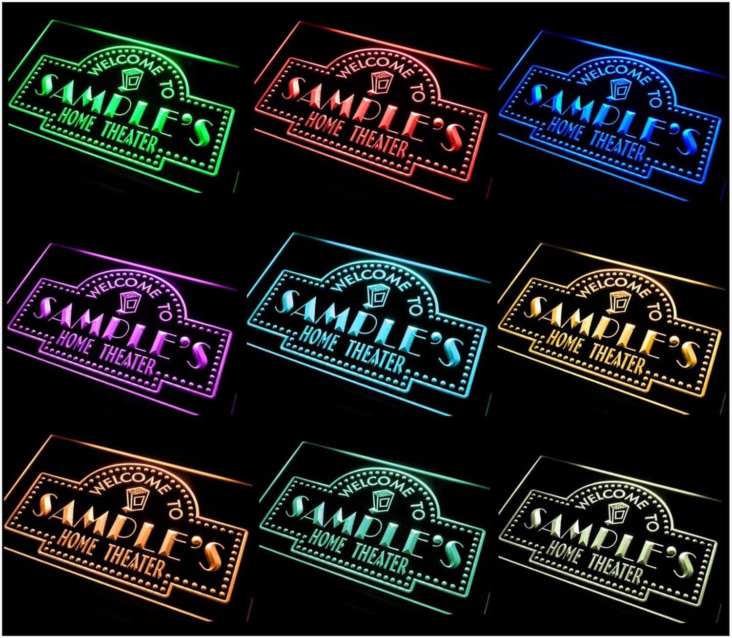 ADVPRO Multi Color Name Personalized Custom Home Theater Bar Neon Sign Remote Control, 20 Colors, 19 Dynamic Modes, Speed & Brightness Adjustable 24x16 inches st4s64-ph-tm-c