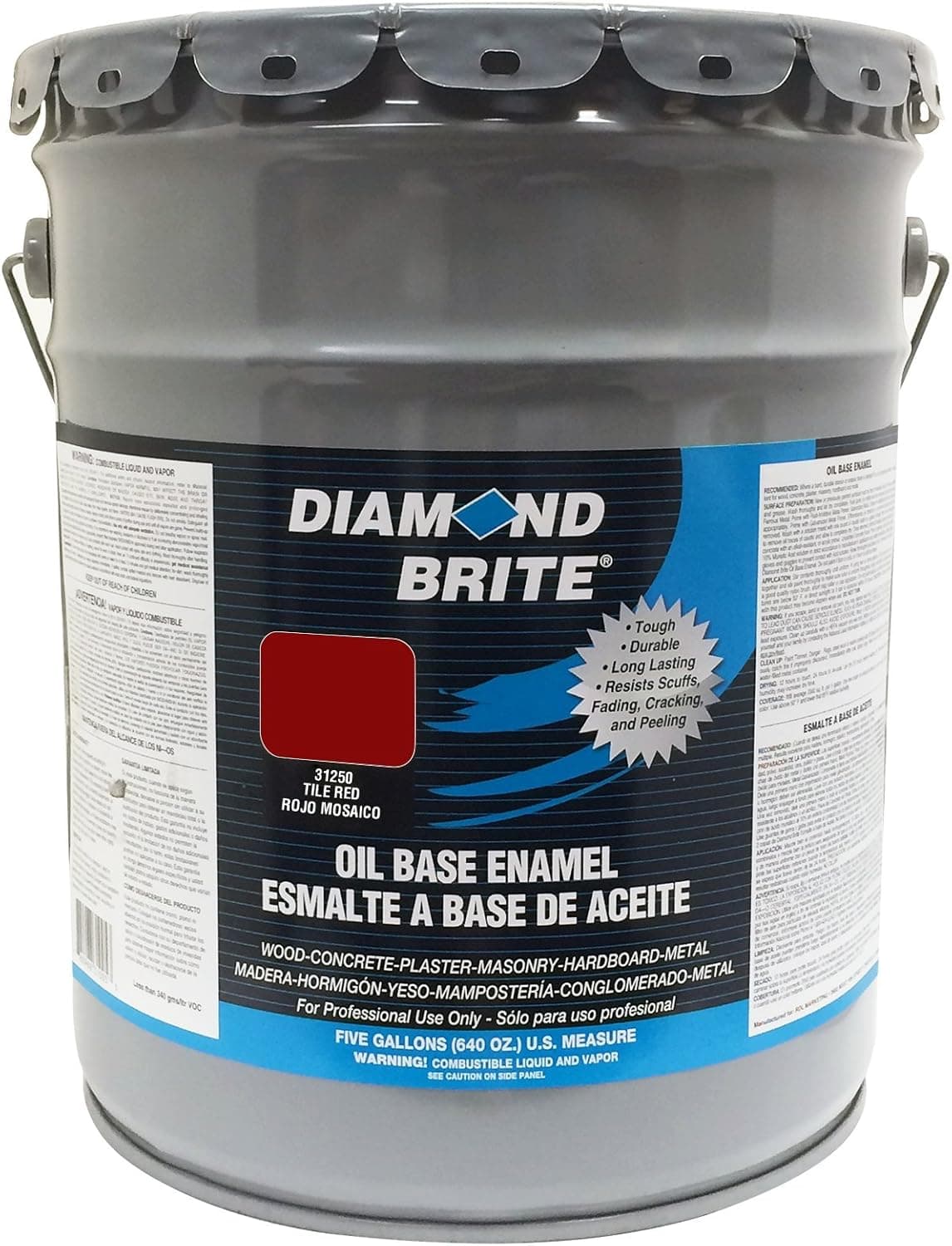Diamond Brite Paint 31250 5-Gallon Oil Base All Purpose Enamel Paint Tile Red