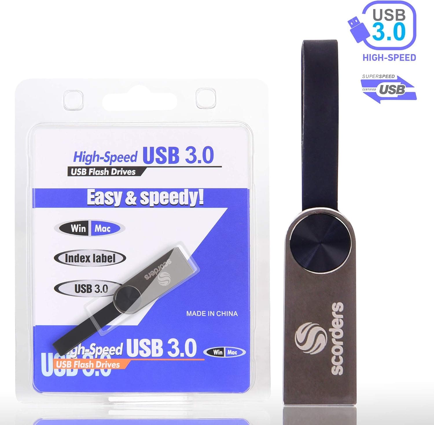 USB Flash Drive 2TB by SCORDERS | High Capacity USB Flash Drive | USB 3.0 Compatible | High Speed Data Transfer (1) (Red)