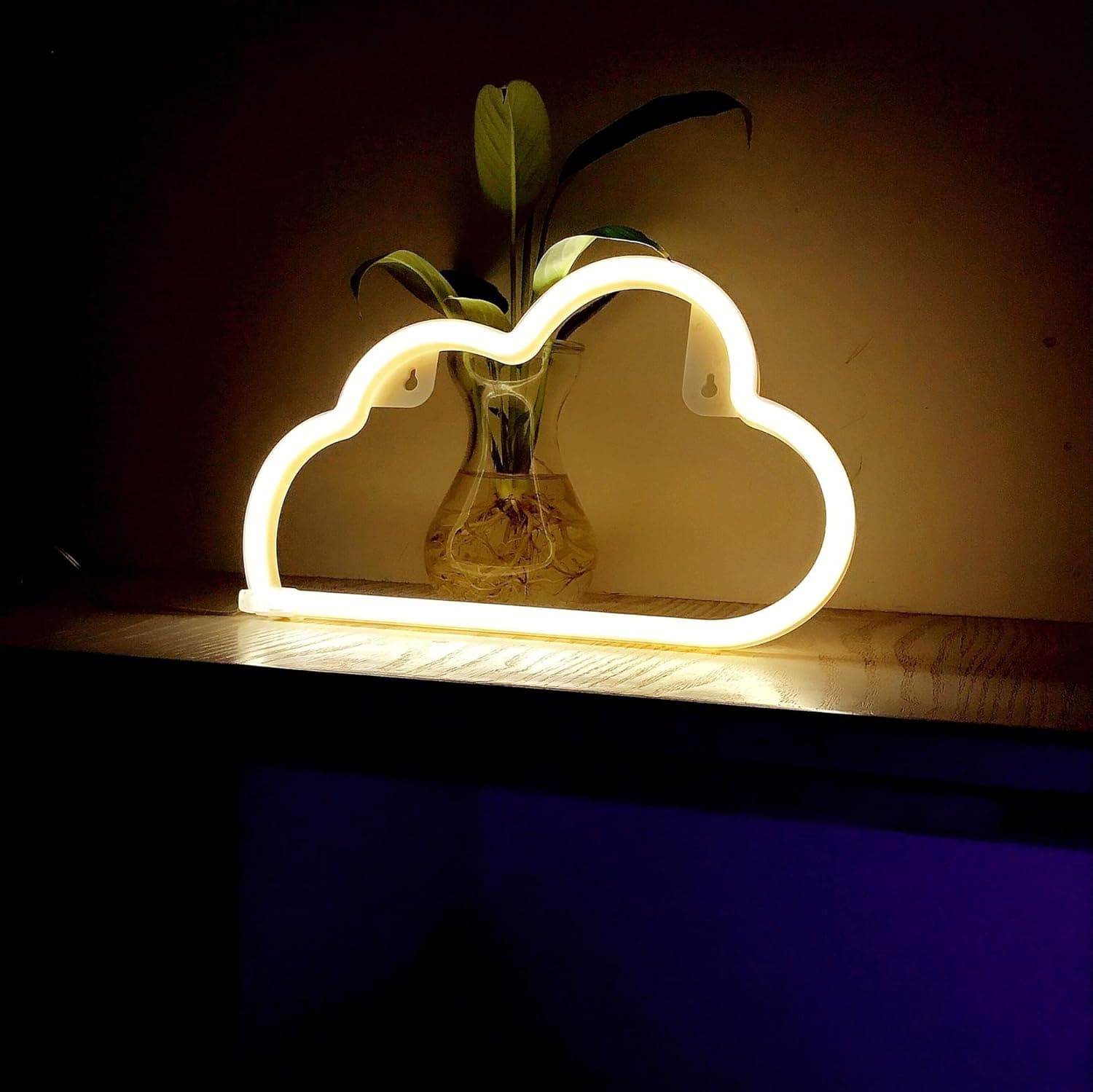 LCF Neon Signs Led Romantic Art Decorative Neon Lights Wall Decor for Christmas Gift Studio Party Kids Room Living Room Wedding Party Decoration (Cloud, Warm White)