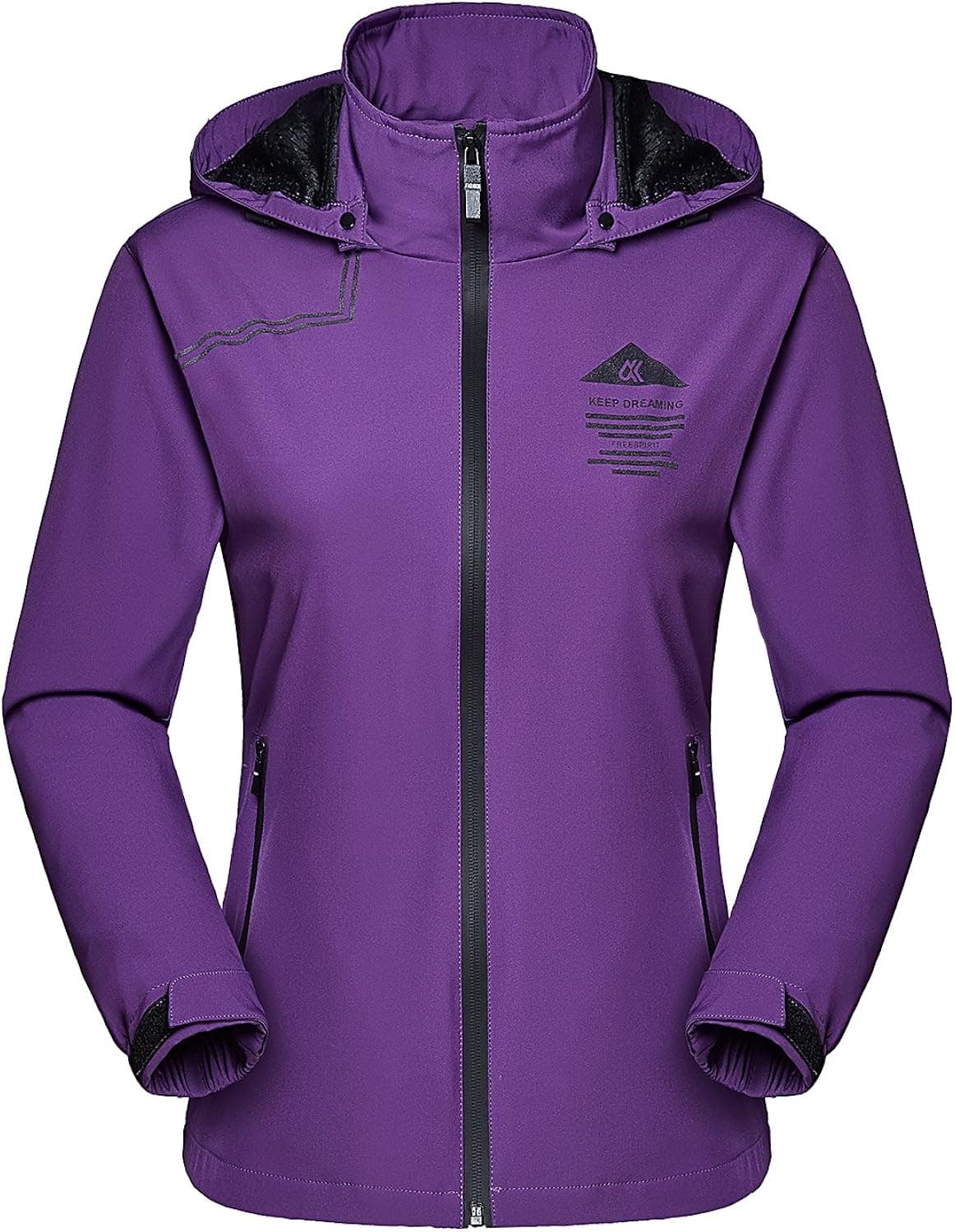 MAGCOMSEN Outdoor Jacket Women Jogging Jackets Camping Jacket Running Jacket Gym Jacket for Women Windproof Jacket Purple