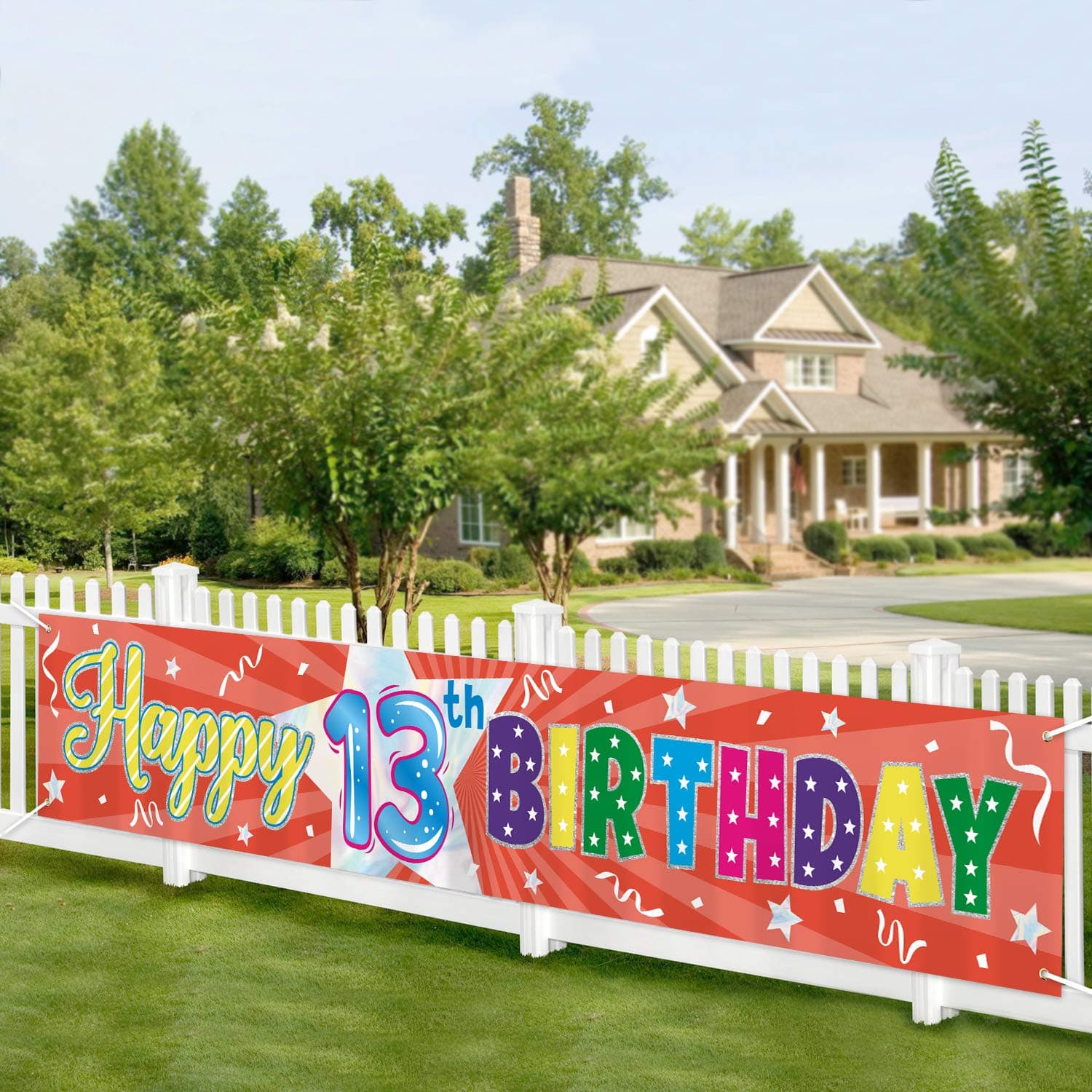 Happy 13th Birthday Banner Official Teenager Sign Officially A Teenager Banner 13 Years Old Party Photo Prop Backdrop Home Indoor Outdoor Decoration Teen Birthday Party Supplies