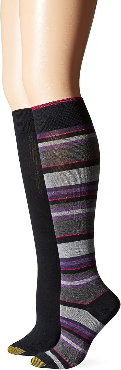 Gold Toe Women's Multi Stripe Knee High Sock 2-Pack