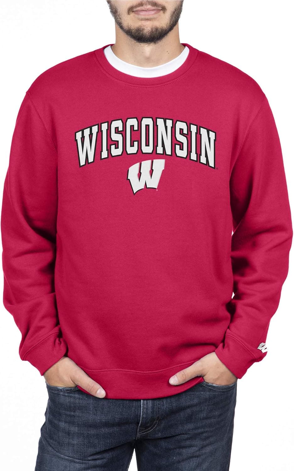 Top of the World Men's Team Color Tackle Twill Applique Arch Crewneck Sweatshirt