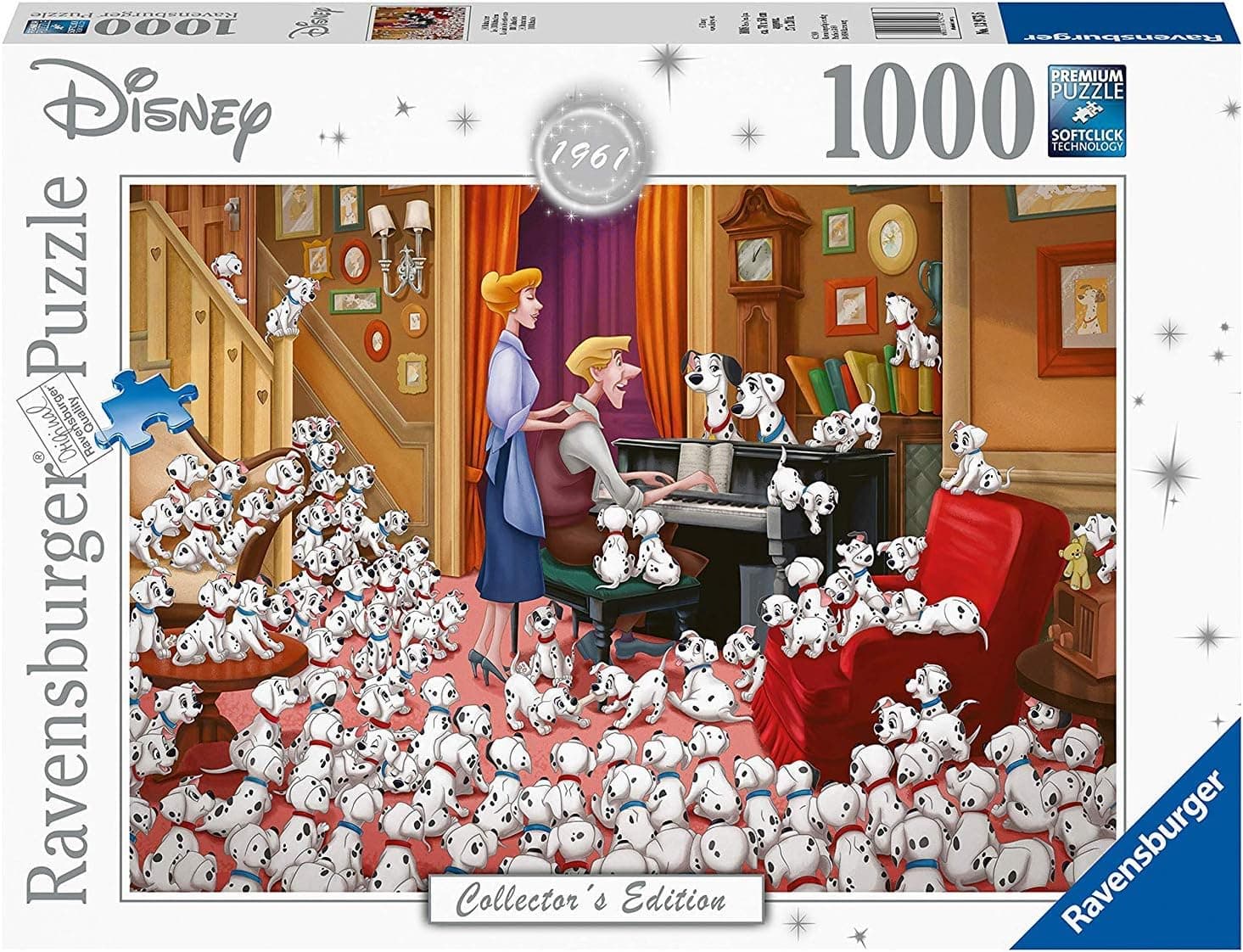 Disney Collectors Edition 1961 101 Dalmations Panorama Puzzle 1000 Piece Professional Soft Click Jigsaw Ages 12+