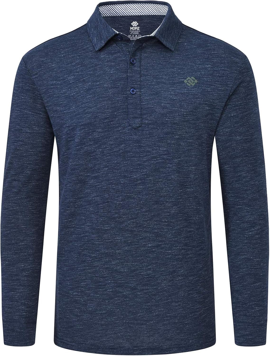 MoFiz Men's Golf Shirts Polo Jersey T-Shirts Sports Polo Shirts Winter Long Sleeve Shirts Cotton Size Navy M